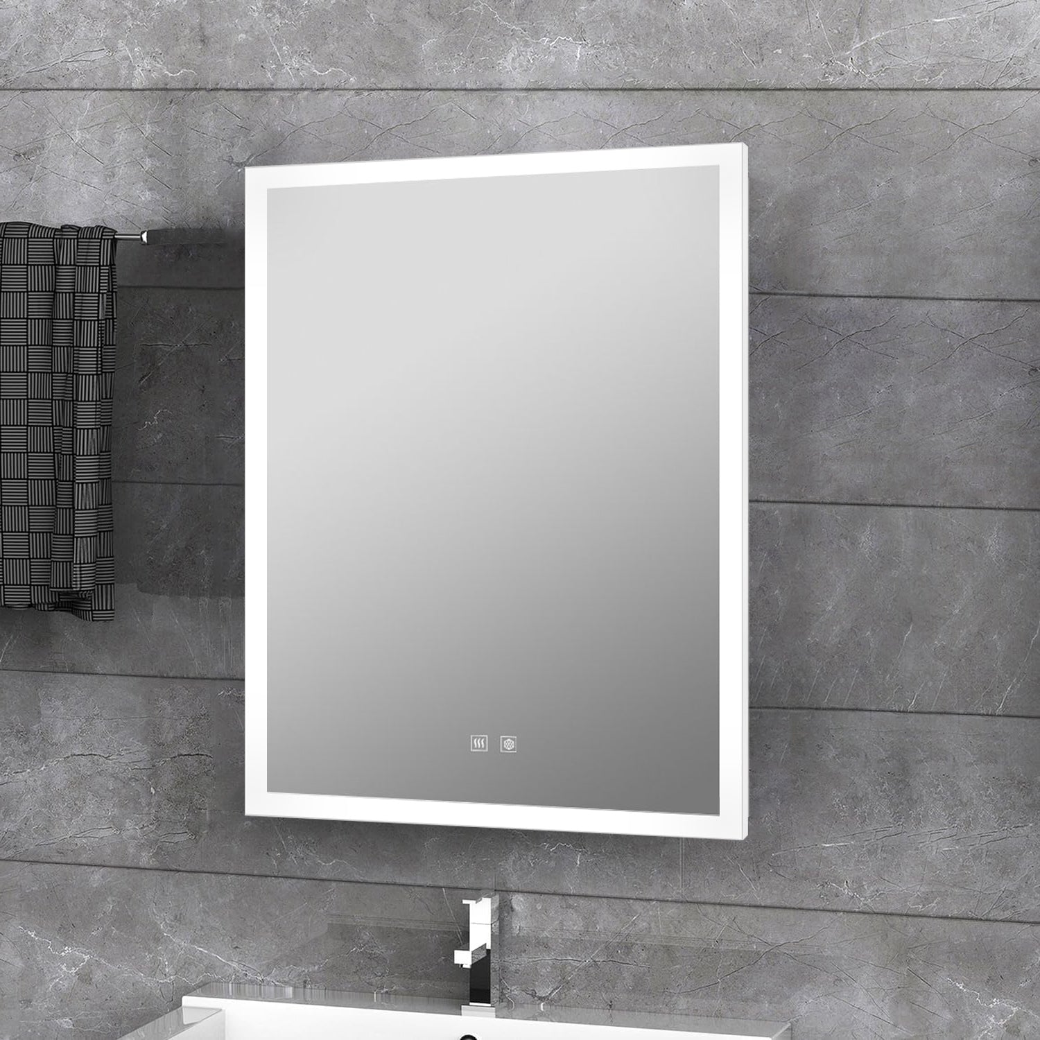 Aurorium 20 in. W x 28 in. H LED Bathroom Vanity Mirror