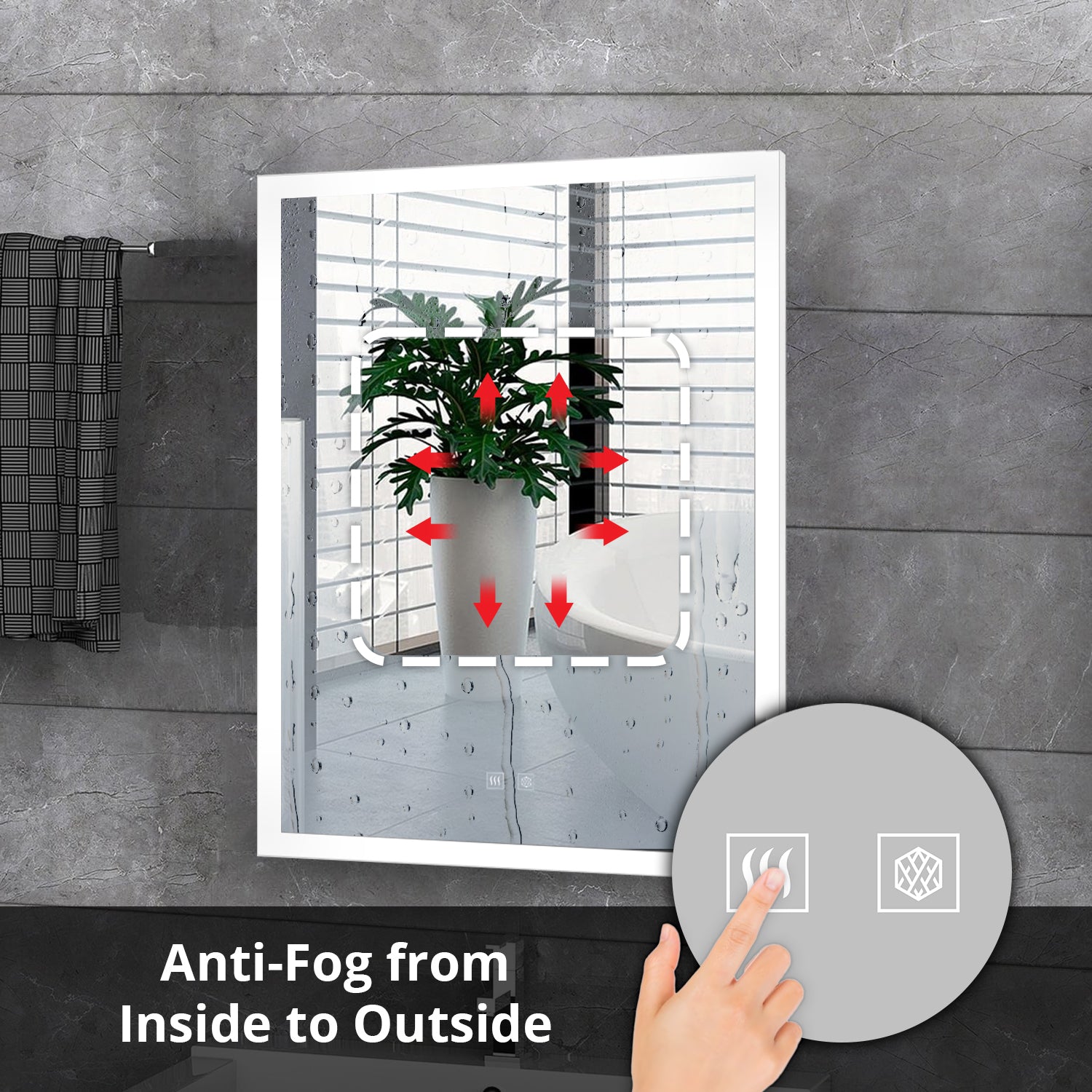 Aurorium 20 in. W x 28 in. H LED Bathroom Vanity Mirror