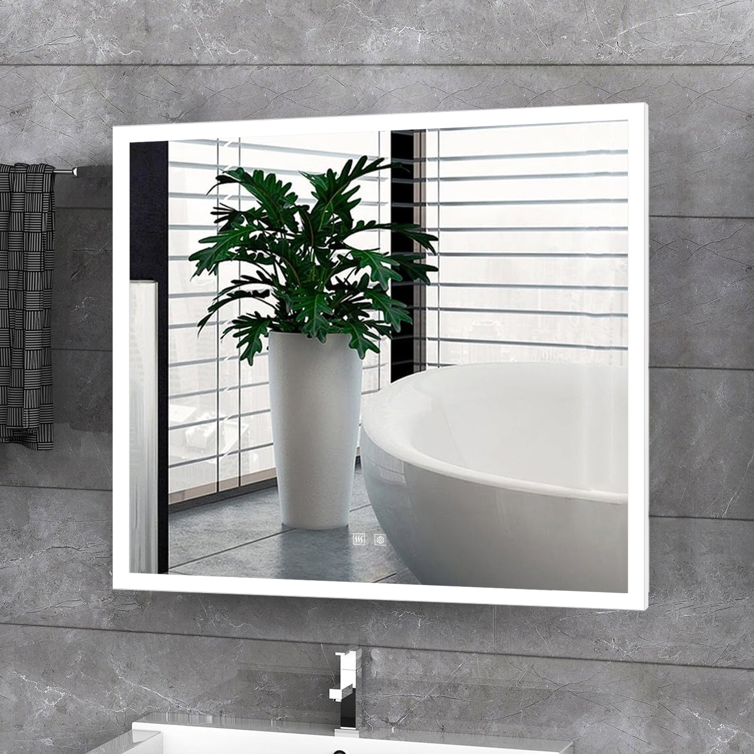 Aurorium 30 in. W x 28 in. H LED Bathroom Vanity Mirror