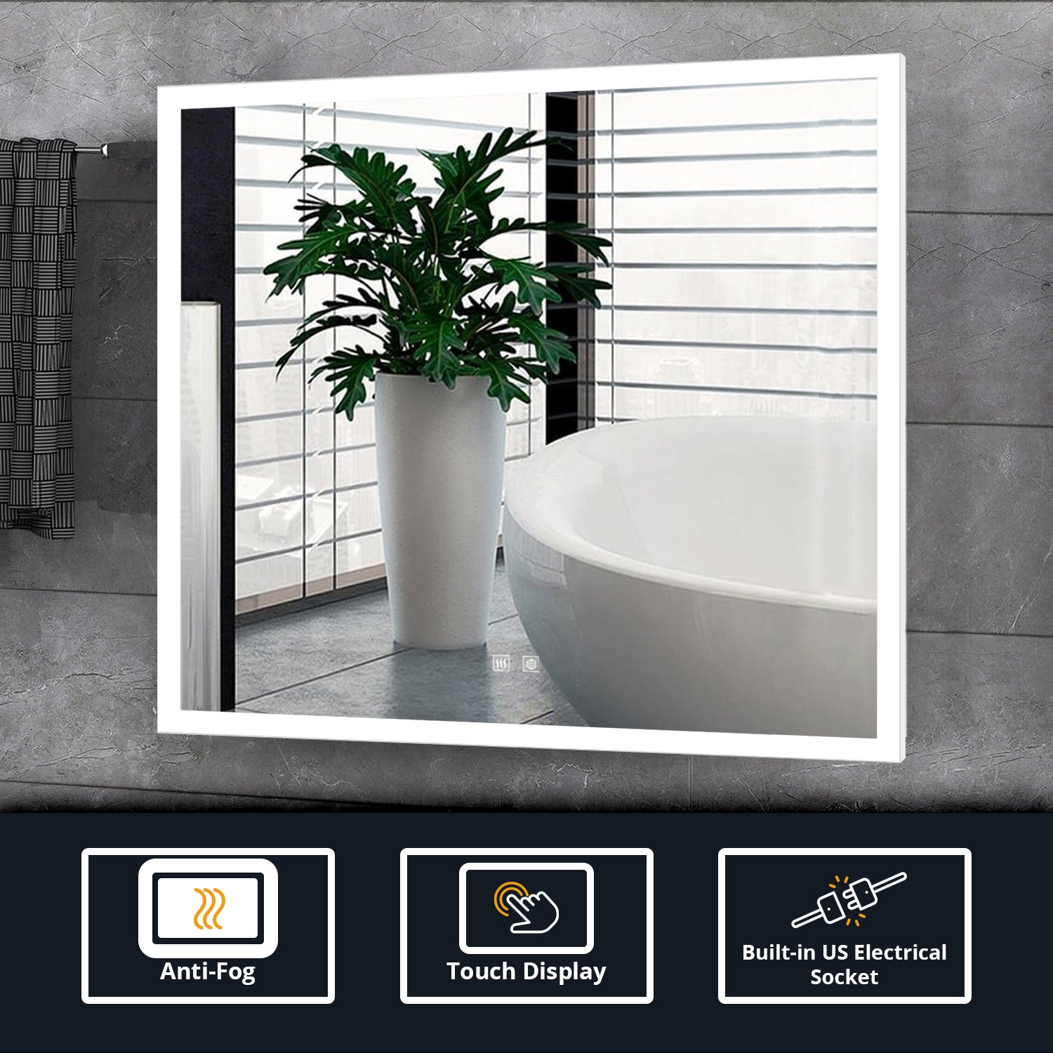 Aurorium 30 in. W x 28 in. H LED Bathroom Vanity Mirror