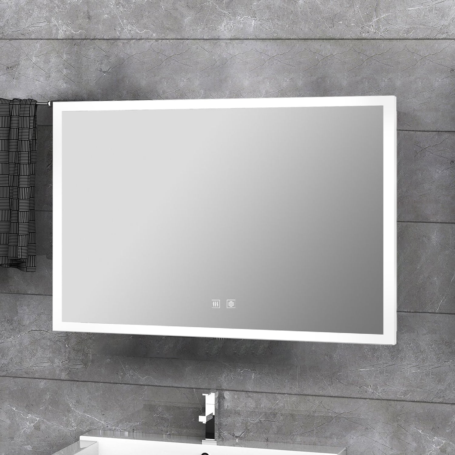 Aurorium 32 in. W x 24 in. H LED Bathroom Vanity Mirror