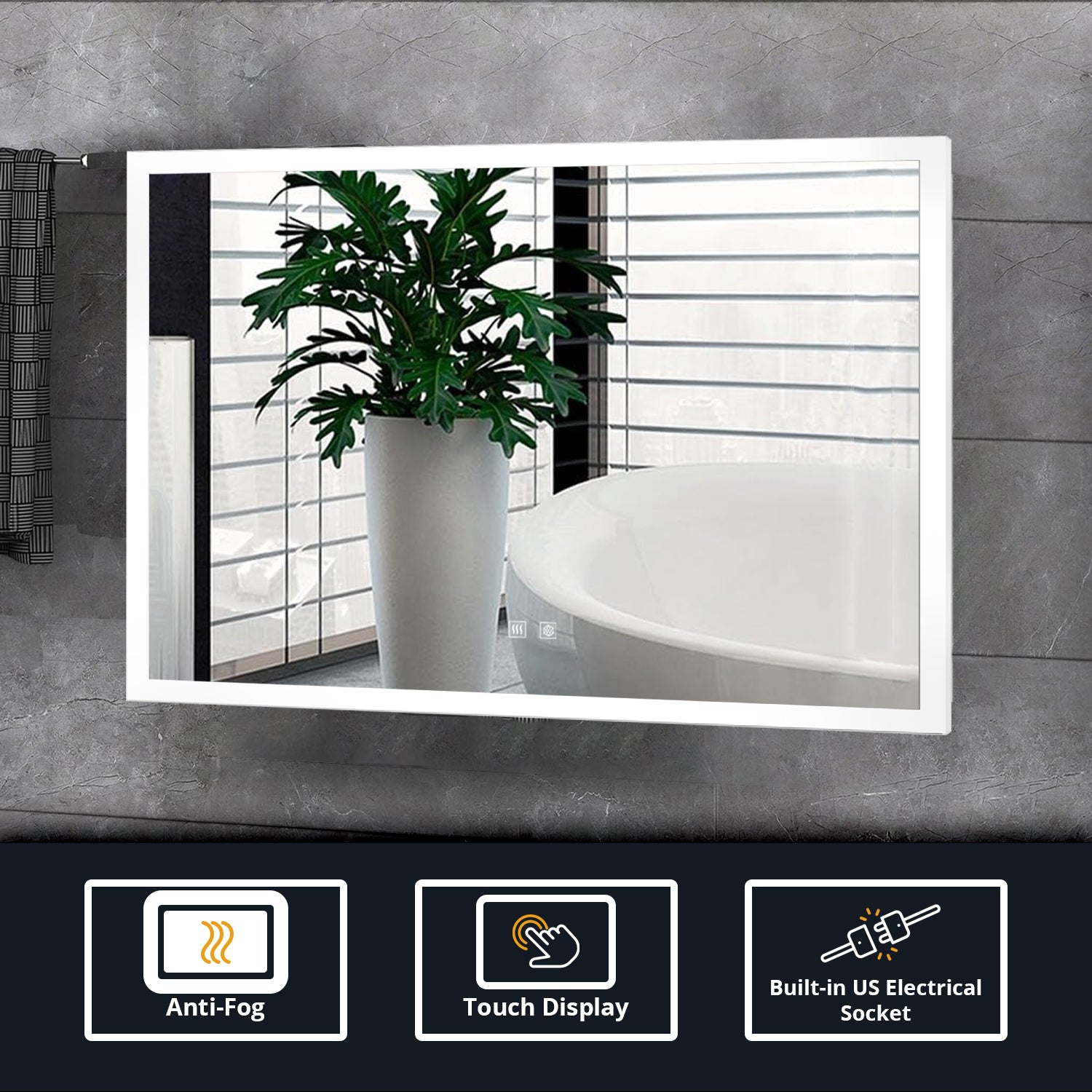 Aurorium 32 in. W x 24 in. H LED Bathroom Vanity Mirror