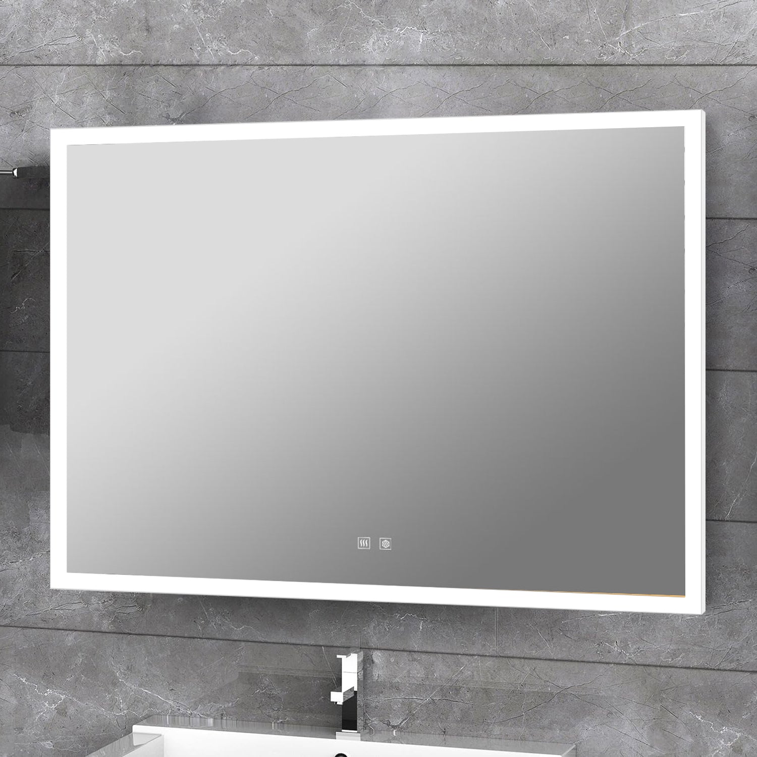Aurorium 36 in. W x 28 in. H LED Bathroom Vanity Mirror