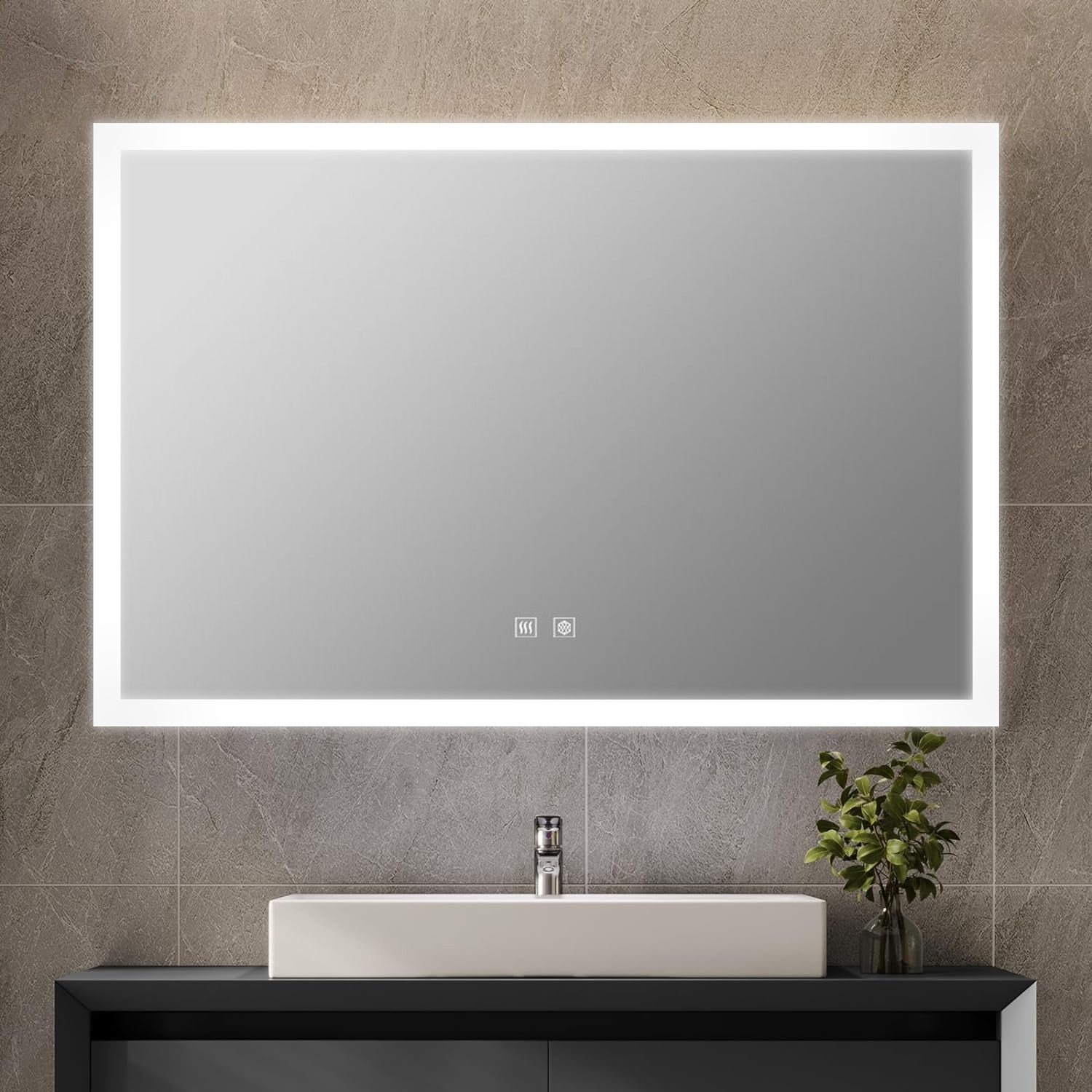 Aurorium 48" x 32" LED Bathroom Vanity Mirror with Defogger – LLMAU4832
