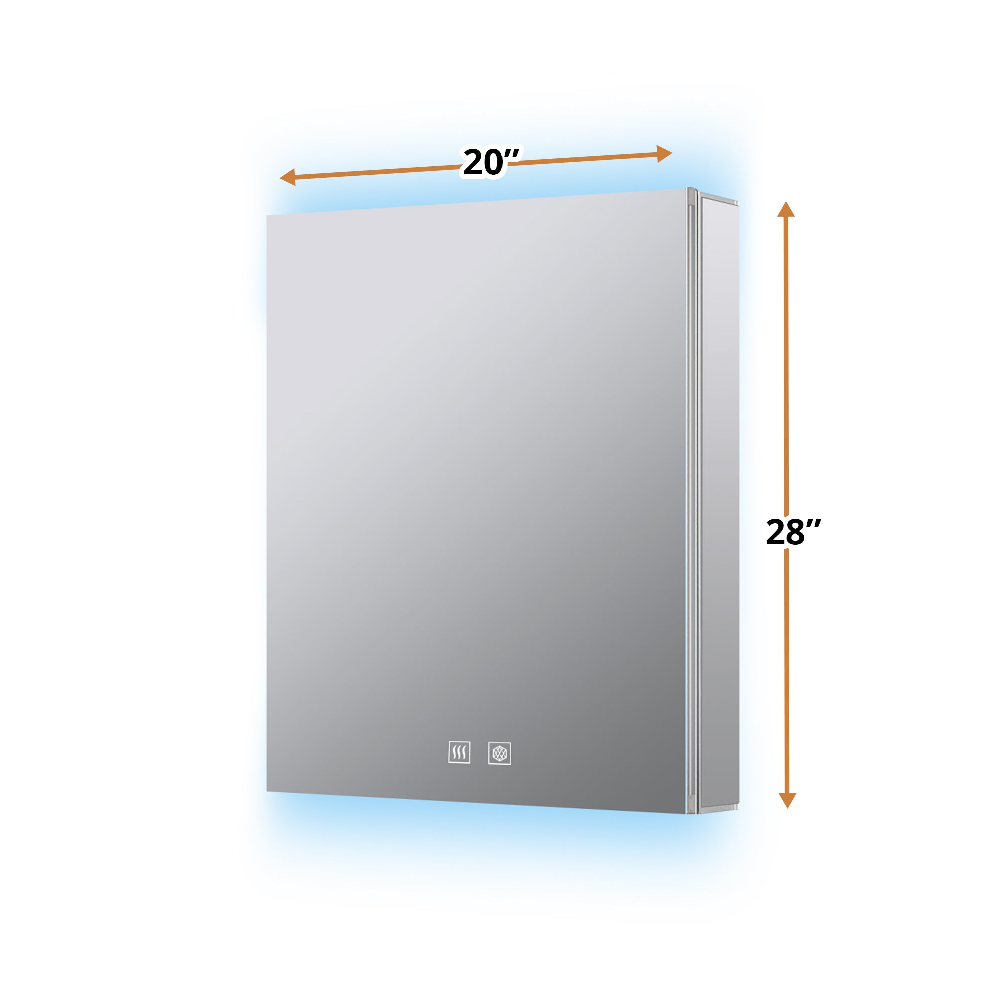 Corsica 24 in W x 30 in H Surface-Mount LED Mirror Medicine Cabinet with Defogger