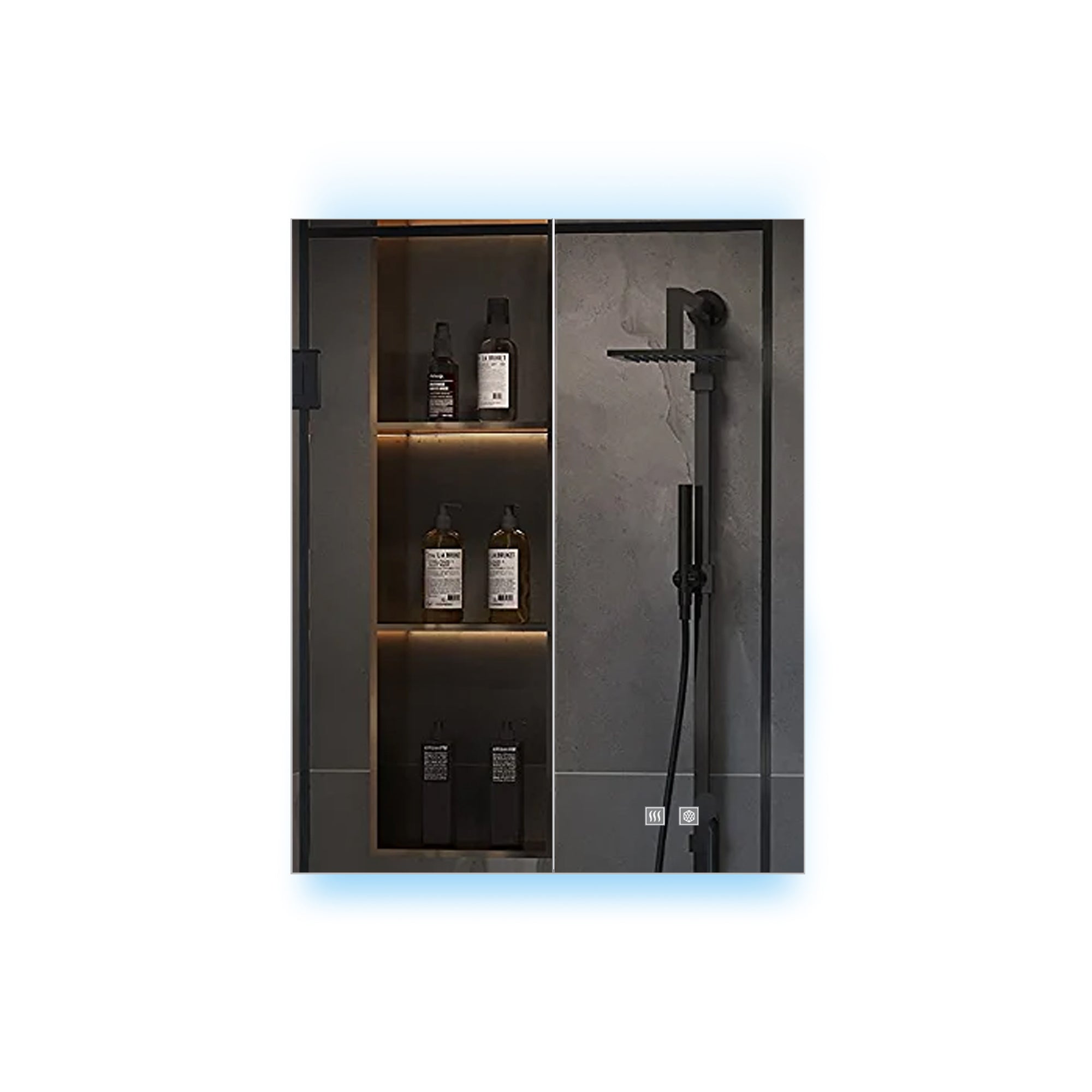 Corsica 24 in W x 30 in H Surface-Mount LED Mirror Medicine Cabinet with Defogger