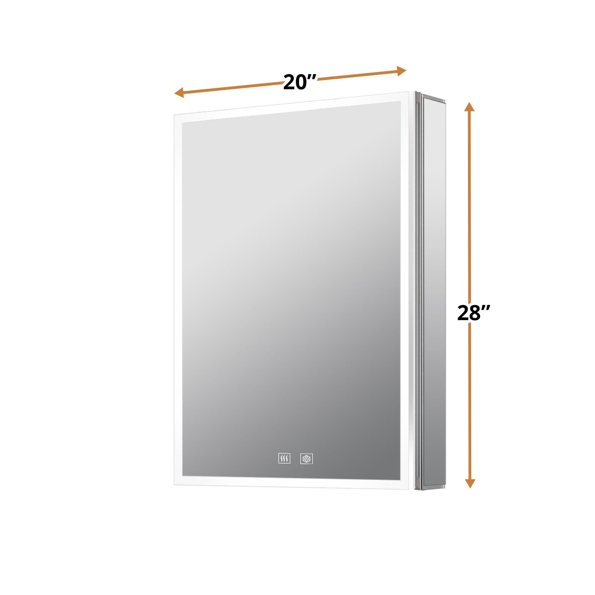 Mesa 20 in W x 28 in H Surface-Mount LED Mirror Medicine Cabinet with Defogger