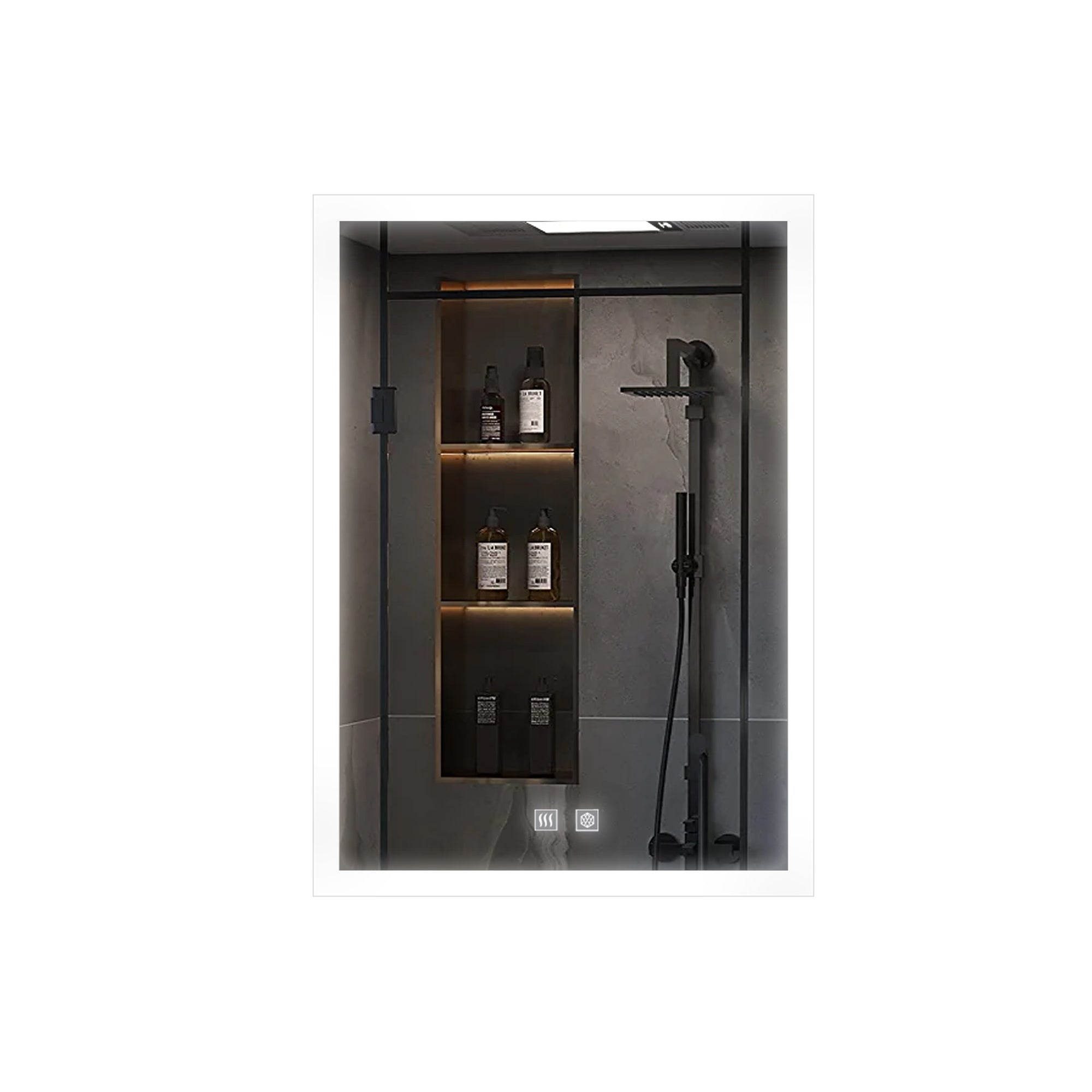 Mesa 20 in W x 28 in H Surface-Mount LED Mirror Medicine Cabinet with Defogger