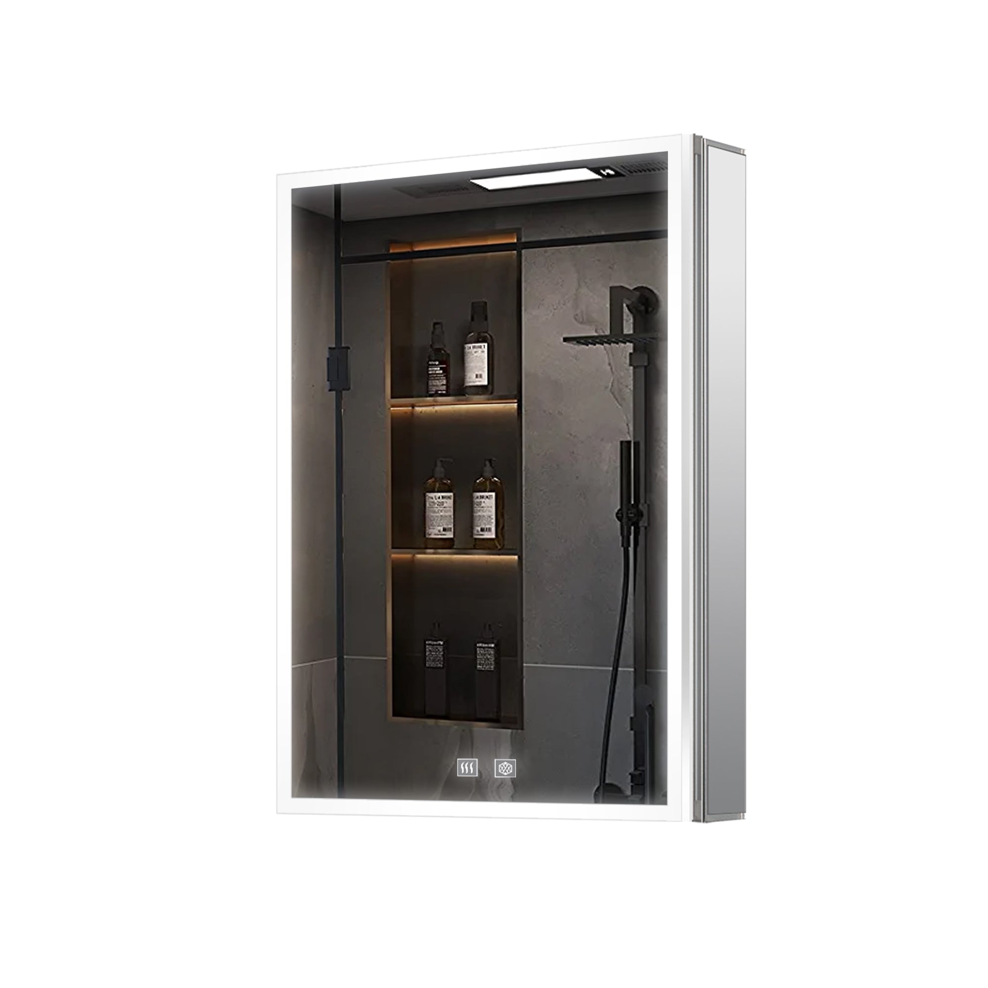 Mesa 20 in W x 32 in H Surface-Mount LED Mirror Medicine Cabinet with Defogger