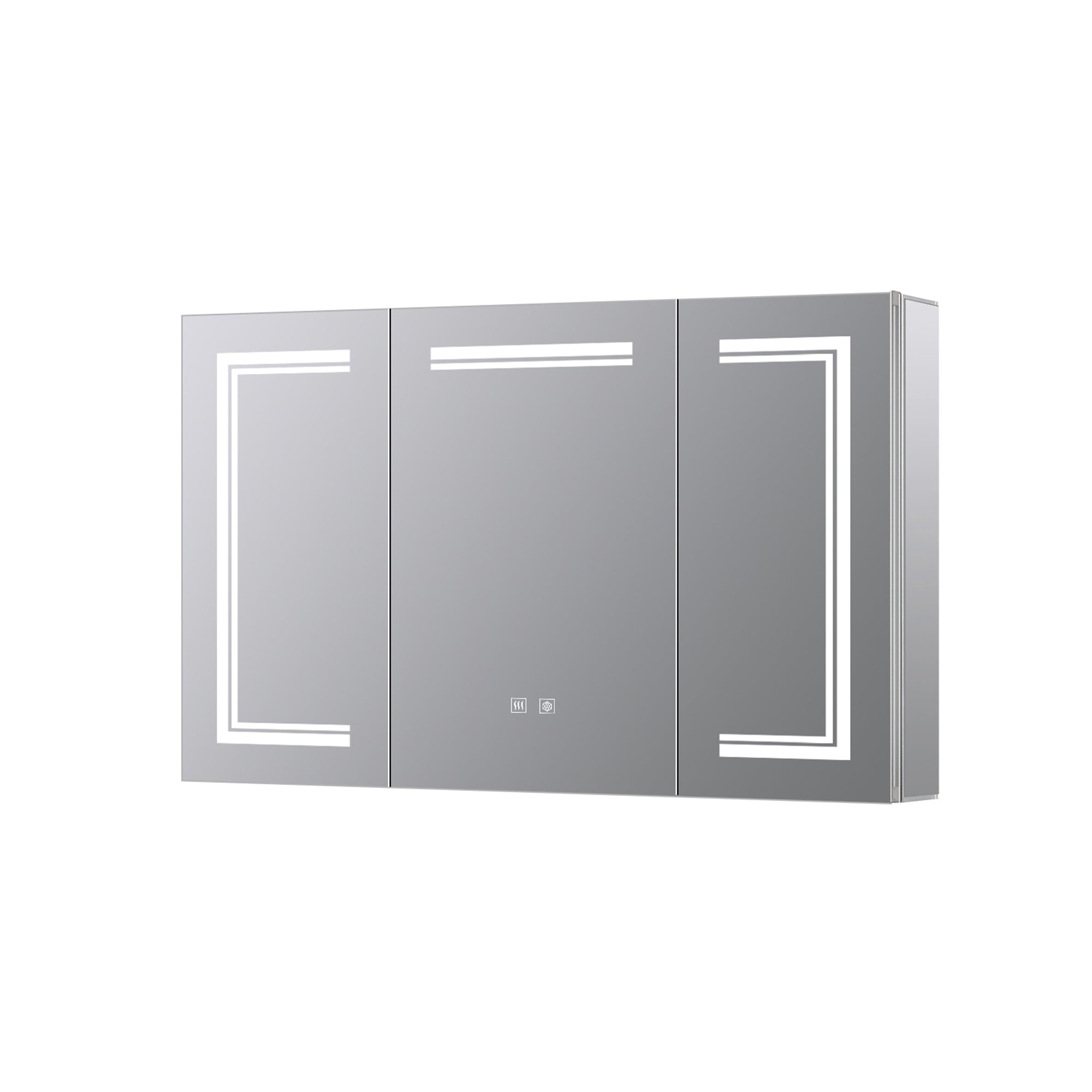 Mesa 48 in W x 32 in H Surface-Mount LED Mirror Medicine Cabinet with Defogger