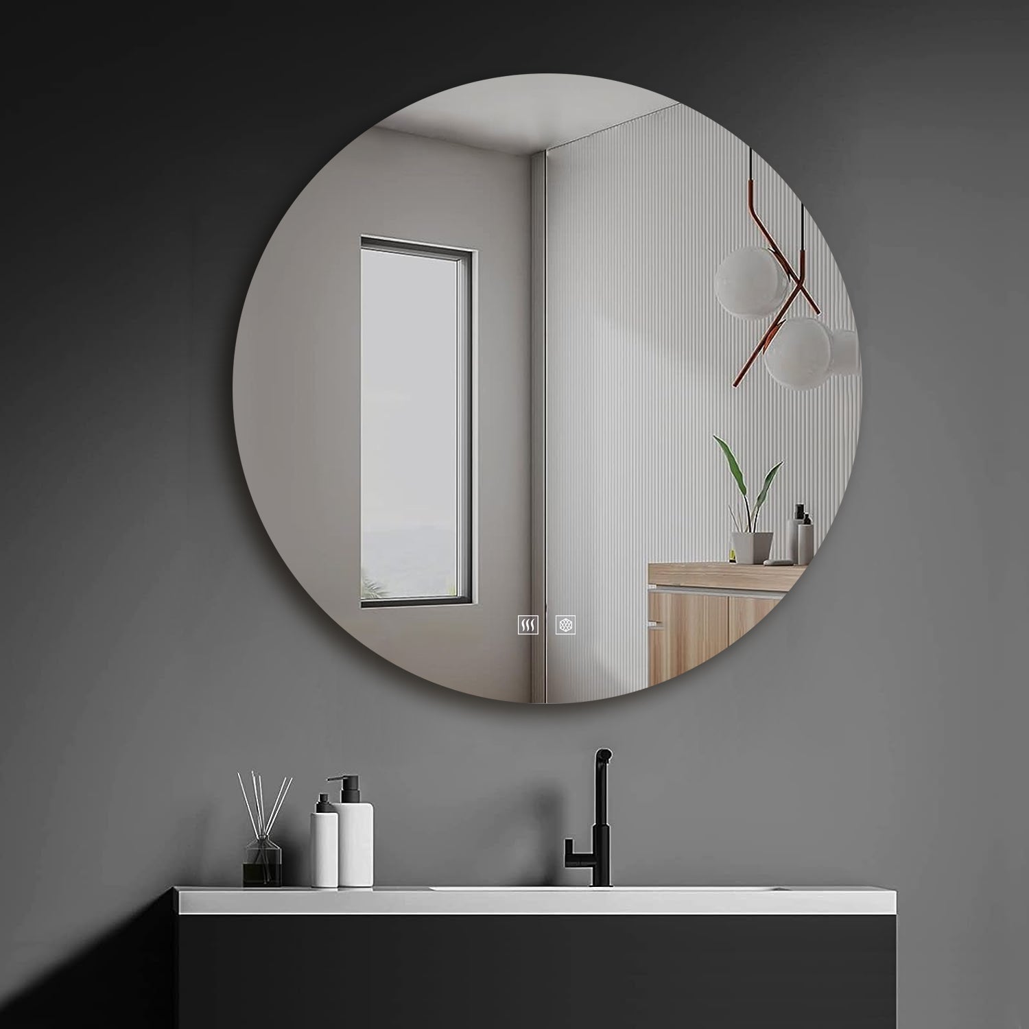 Nordica 90 cm. Diamter Circular LED Bathroom Vanity Mirror