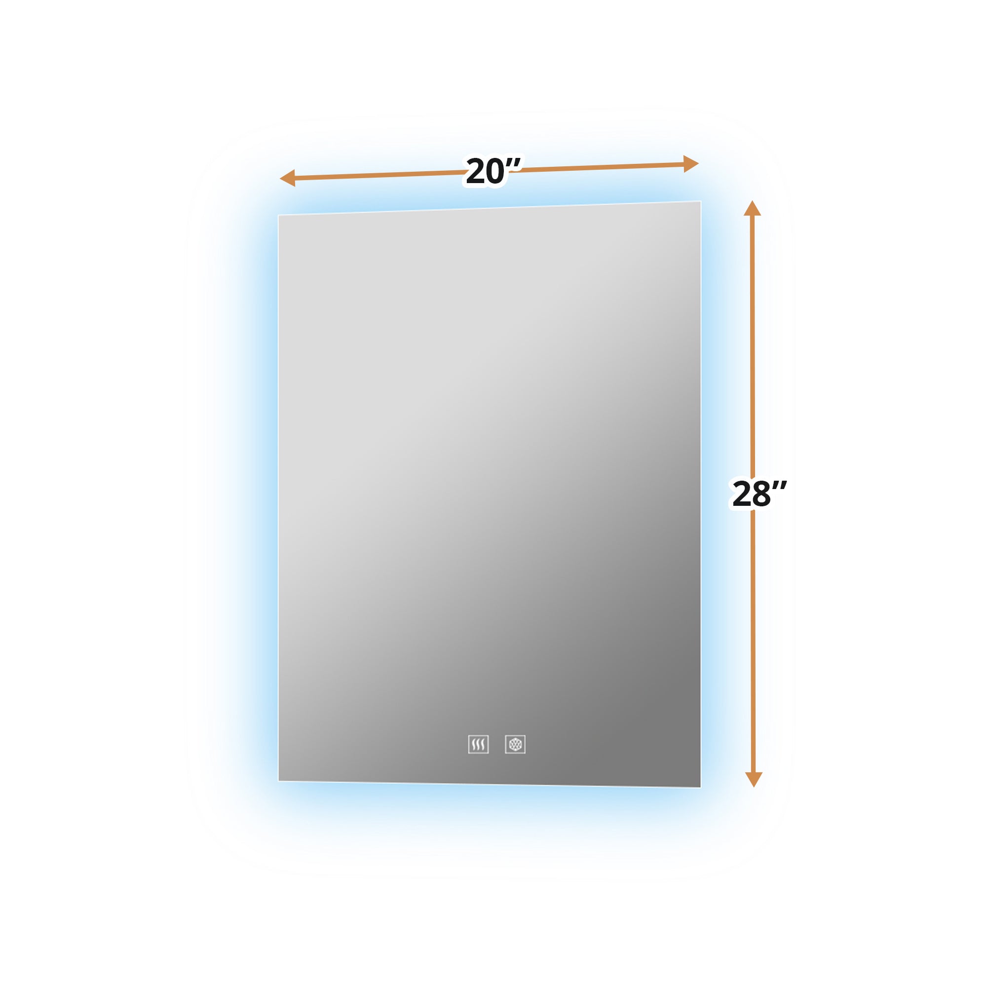 Vellum 20 in. W x 28 in. H LED Bathroom Vanity Mirror