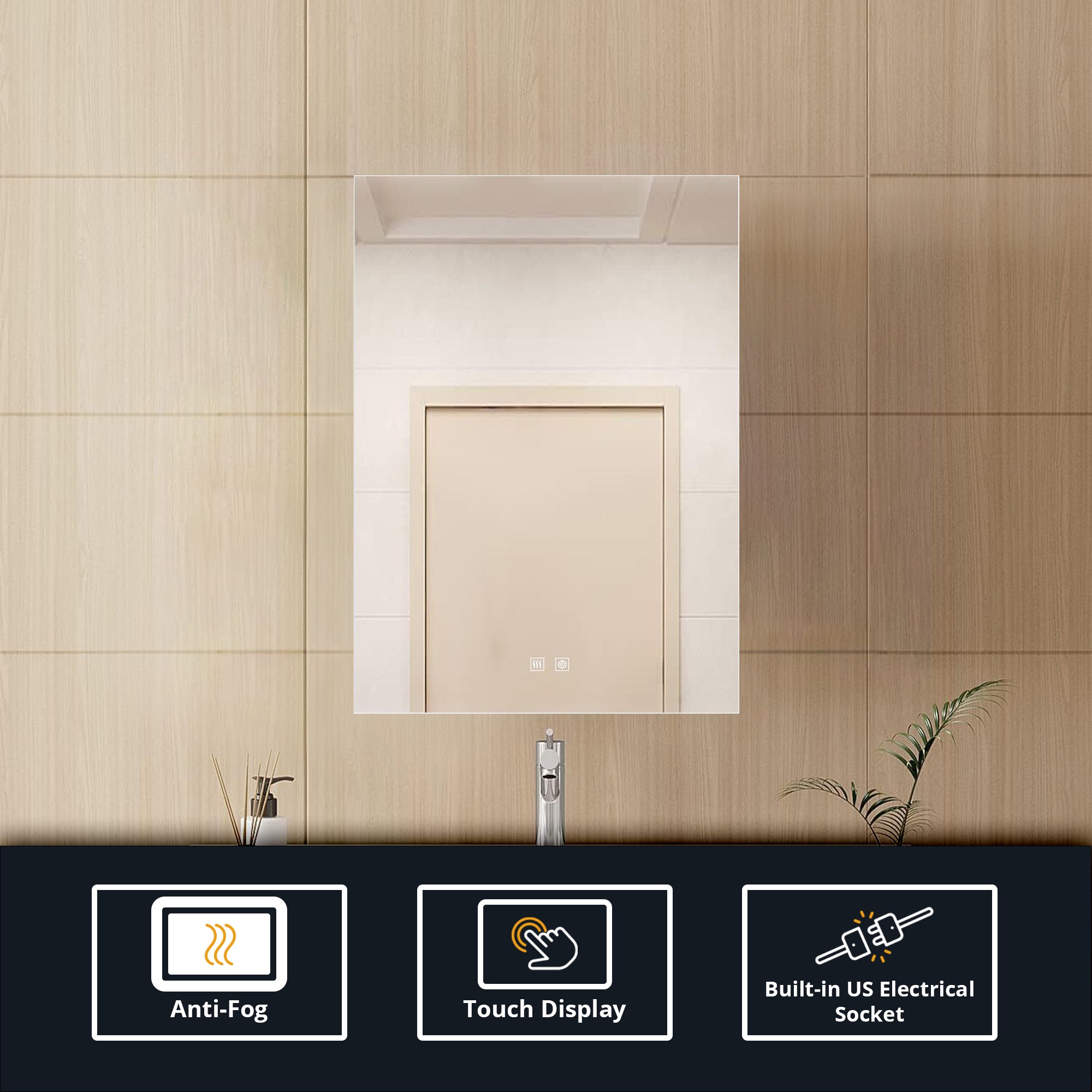 Vellum 20 in. W x 28 in. H LED Bathroom Vanity Mirror