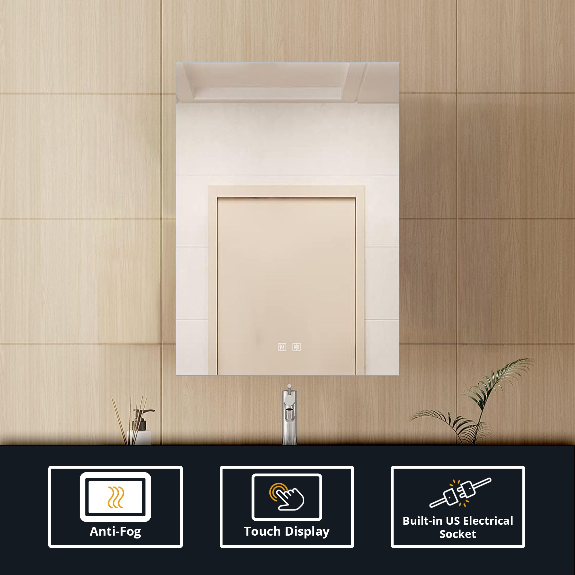 Vellum 24 in. W x 28 in. H LED Bathroom Vanity Mirror