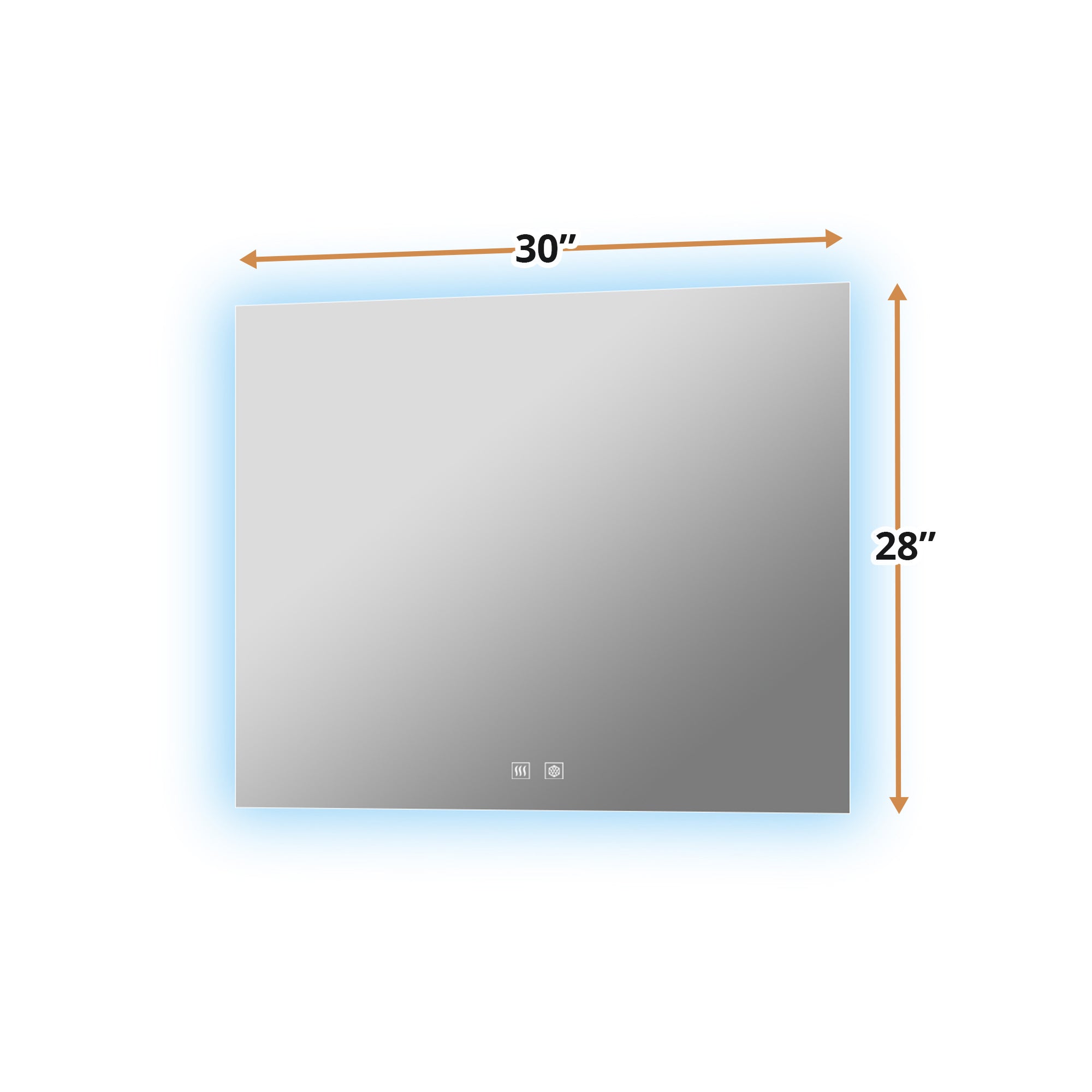 Vellum 30 in. W x 28 in. H LED Bathroom Vanity Mirror