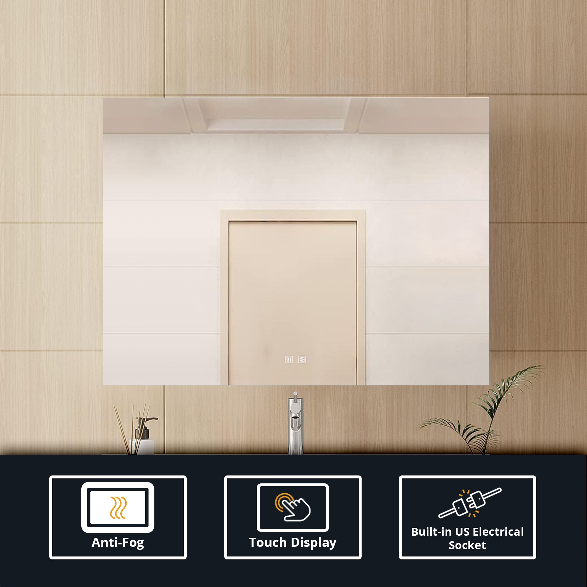 Vellum 36 in. W x 28 in. H LED Bathroom Vanity Mirror