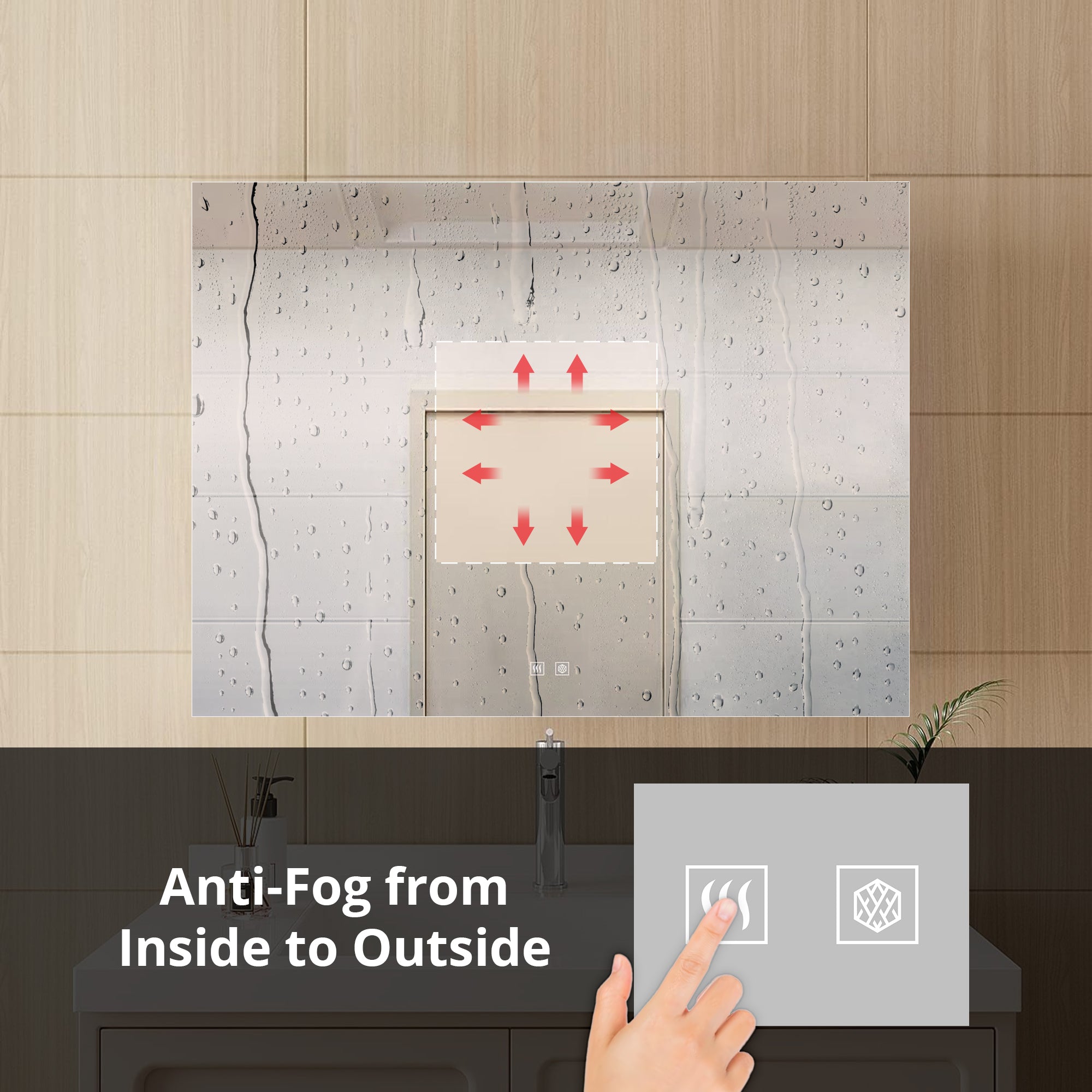 Vellum 36 in. W x 28 in. H LED Bathroom Vanity Mirror