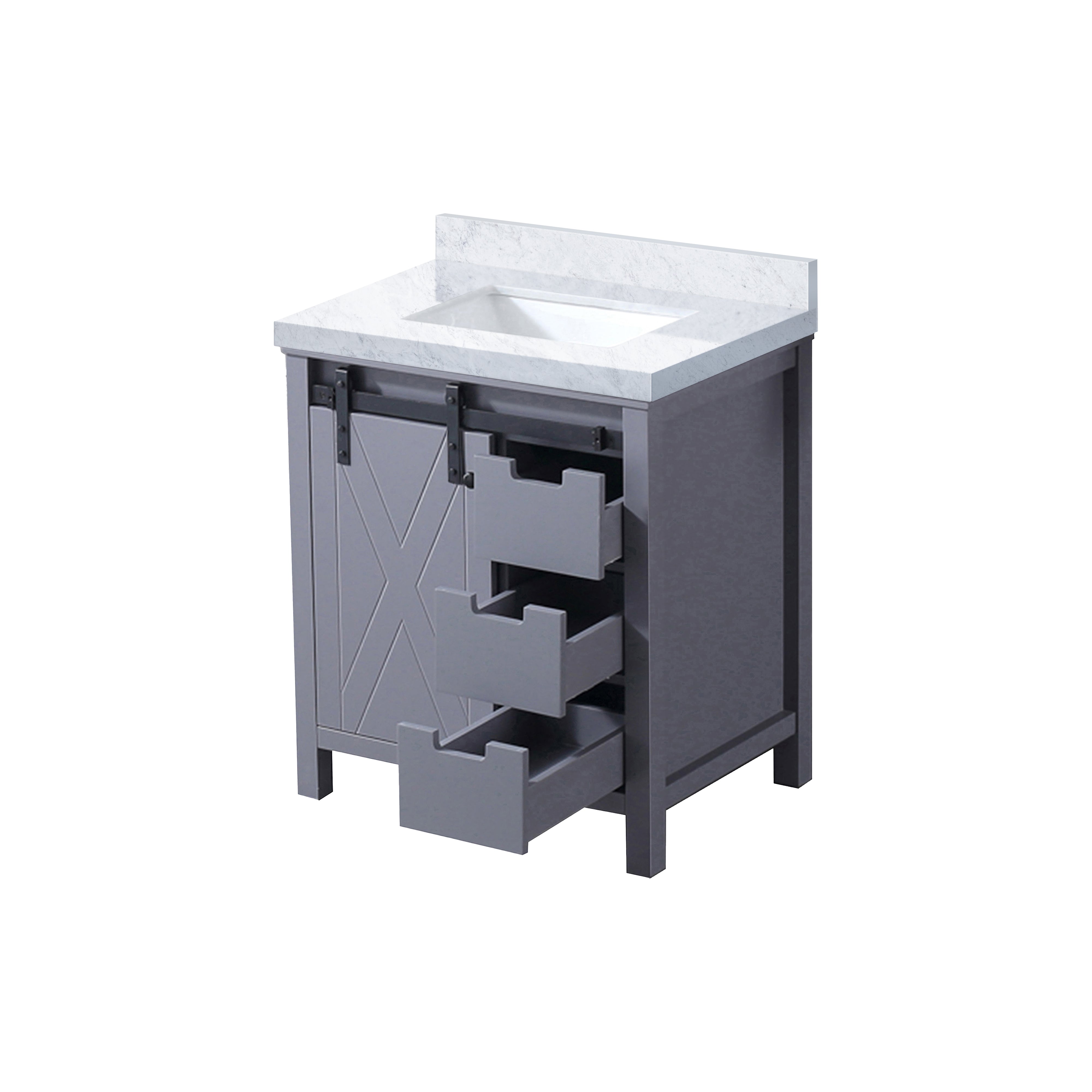 Marsyas 30 in W x 22 in D Dark Grey Bath Vanity