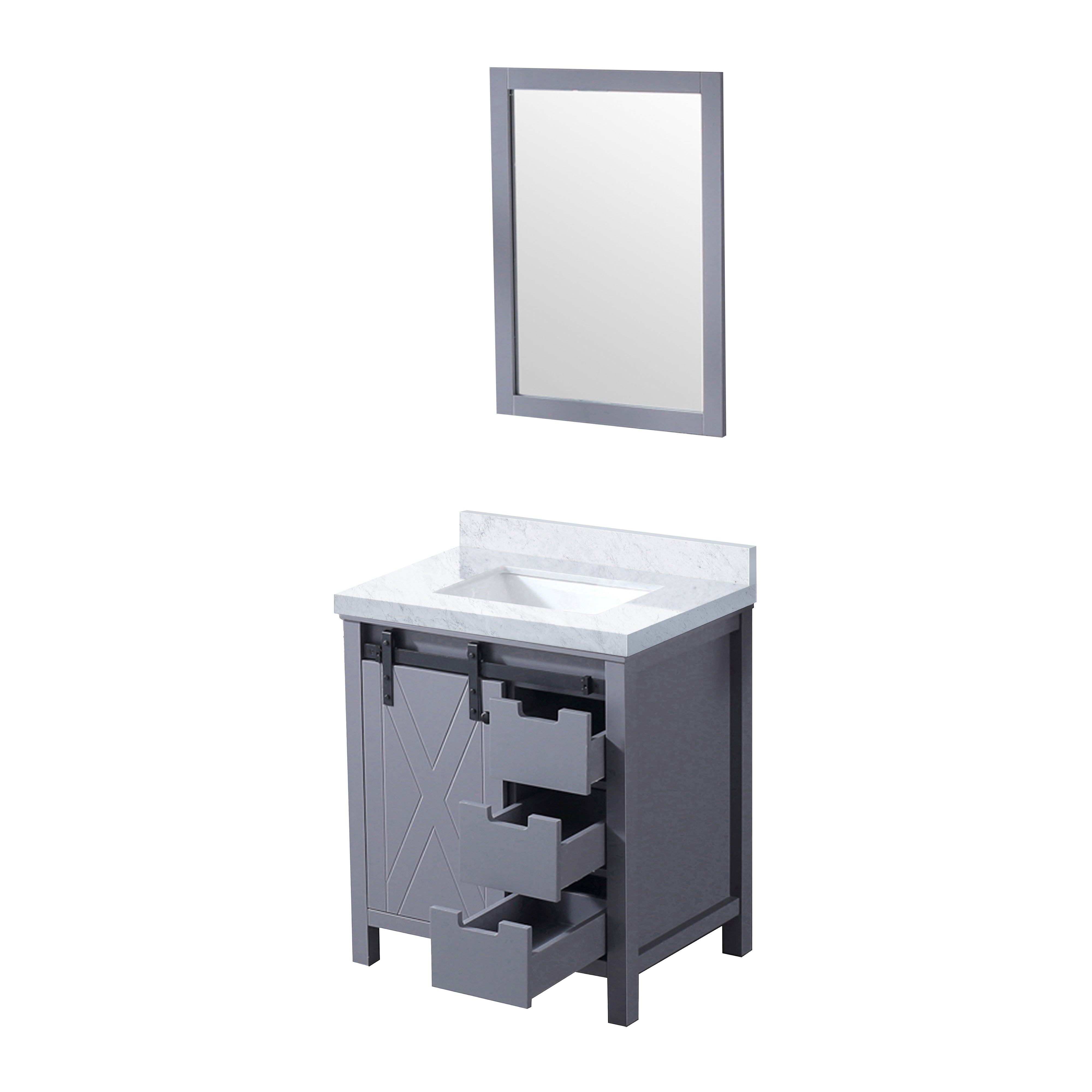 Marsyas 30 in W x 22 in D Dark Grey Bath Vanity