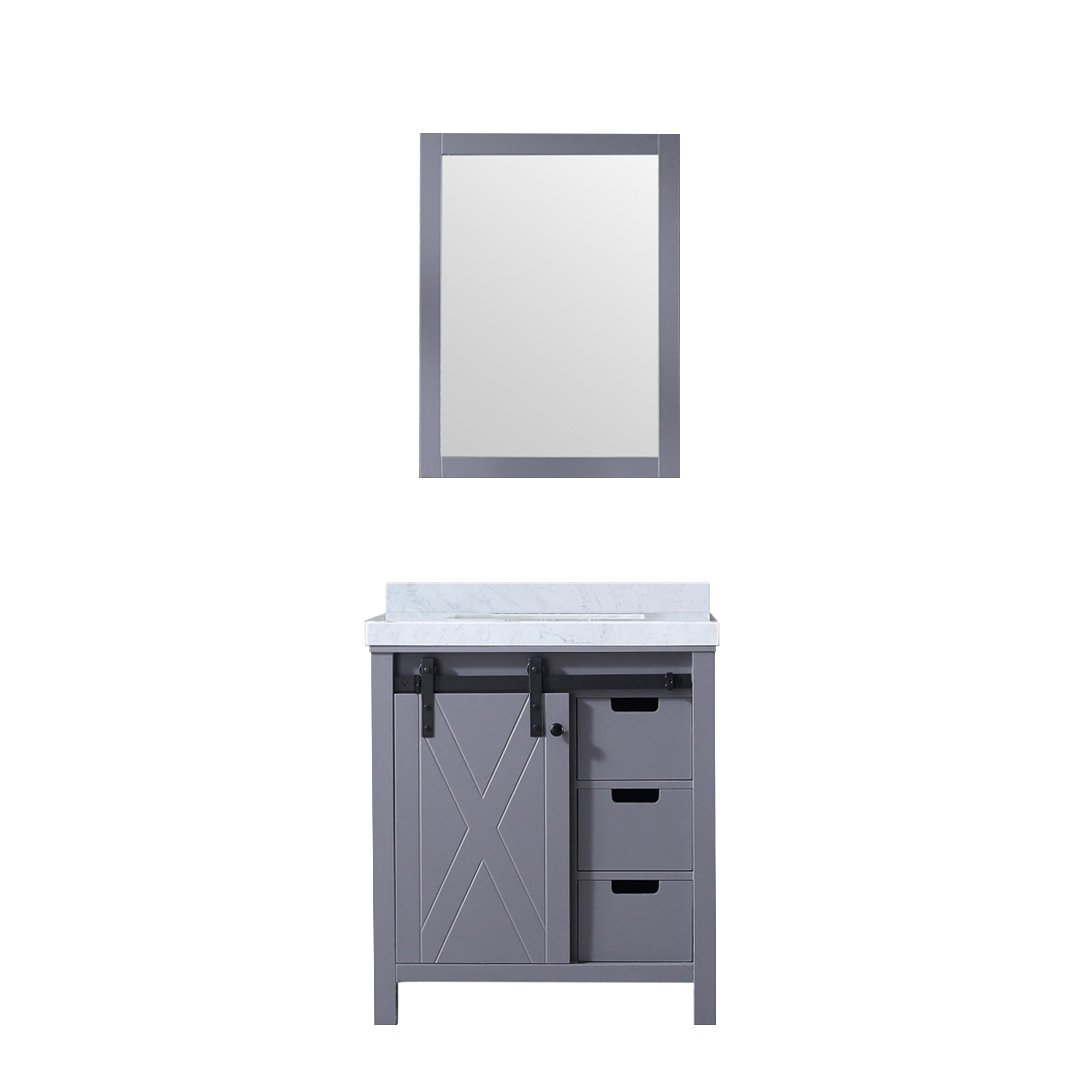 Marsyas 30 in W x 22 in D Dark Grey Bath Vanity