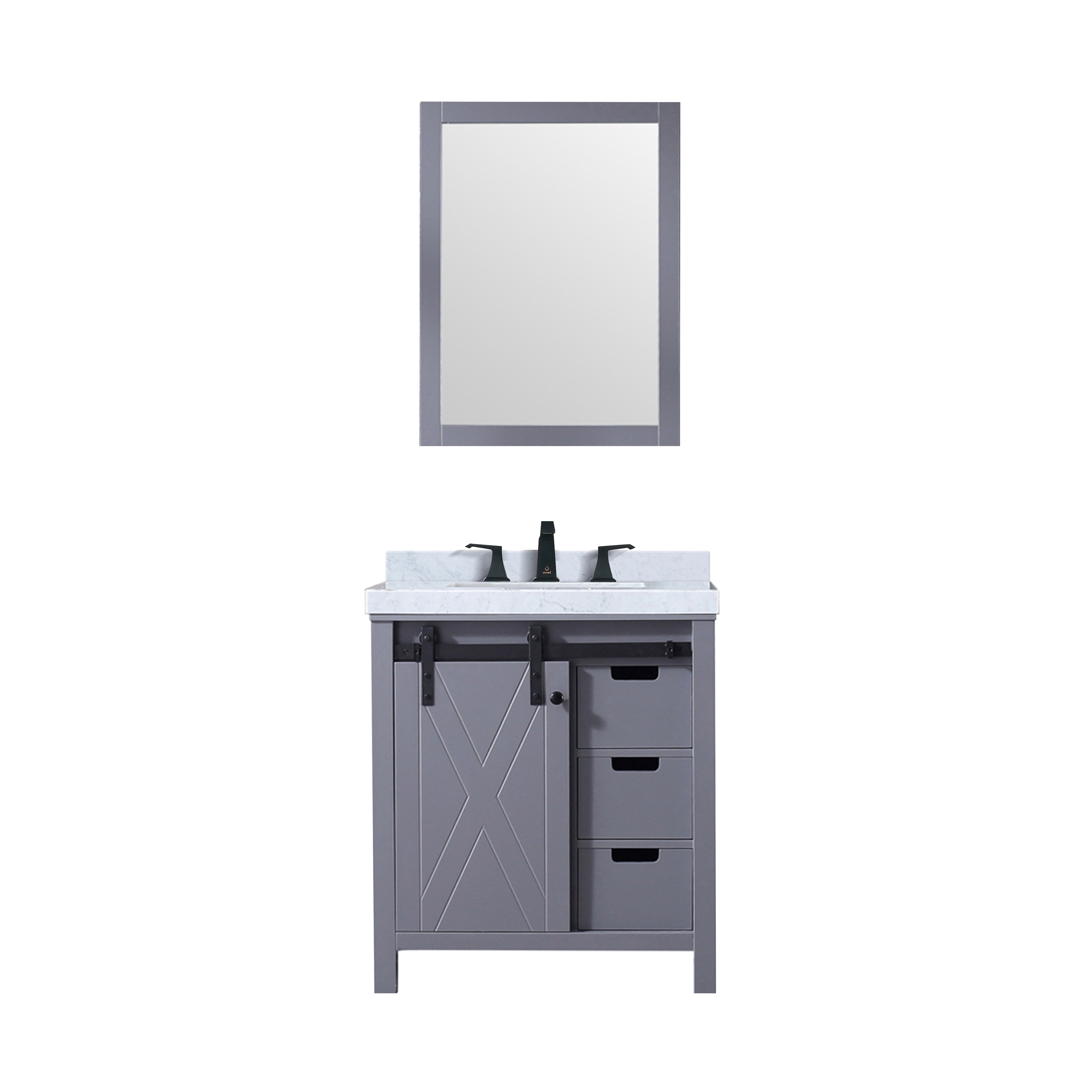 Marsyas 30 in W x 22 in D Dark Grey Bath Vanity