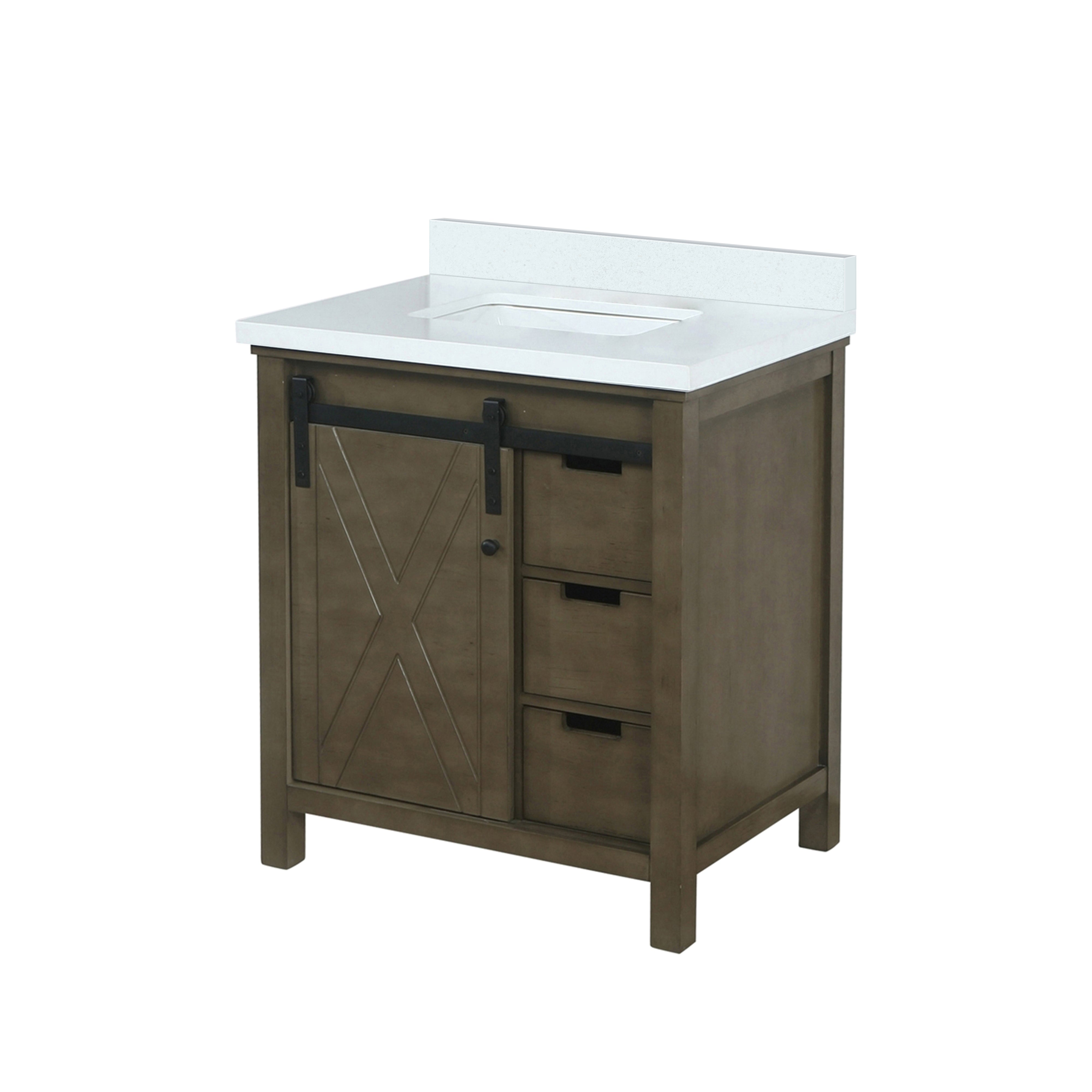 Marsyas 30 in W x 22 in D Rustic Brown Bath Vanity