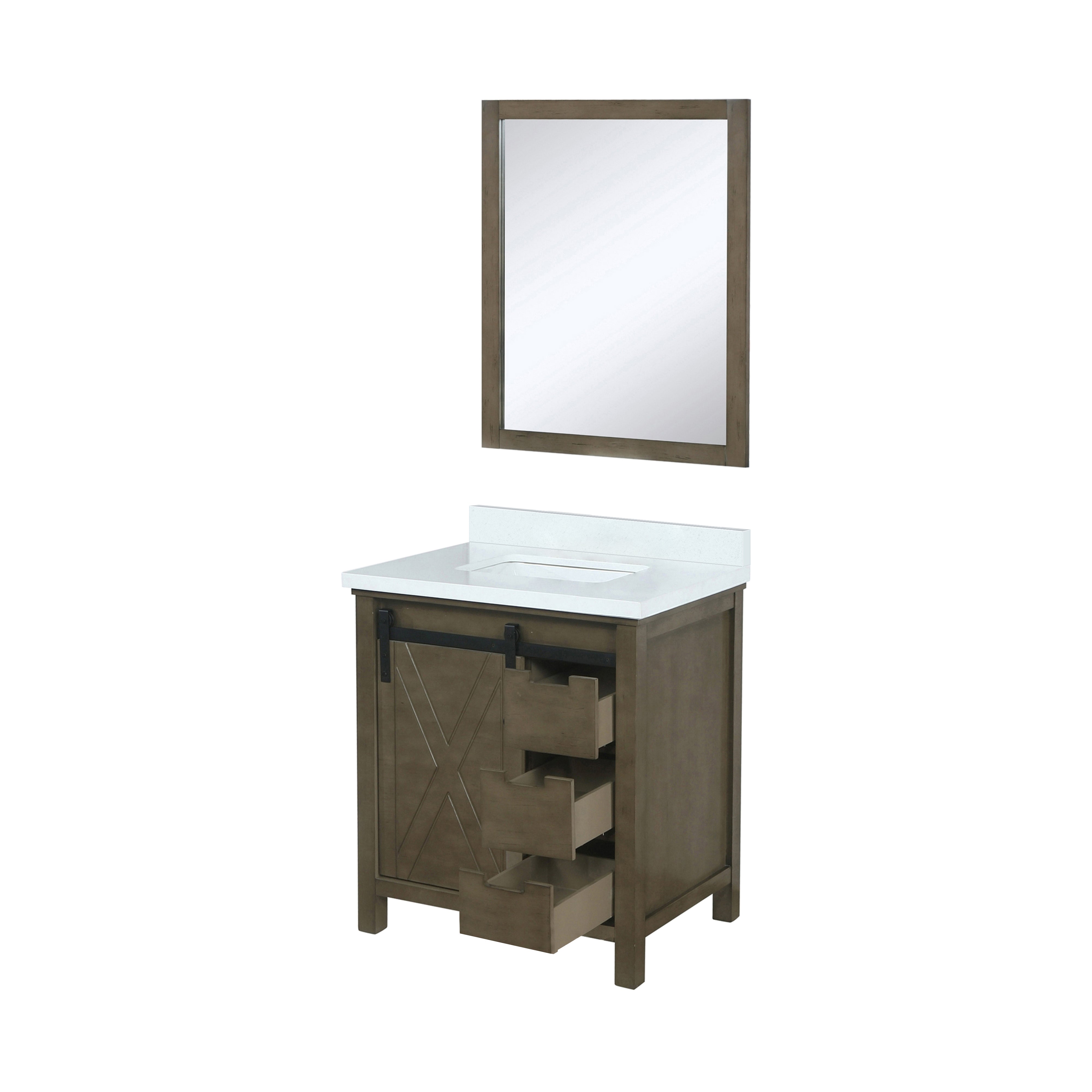 Marsyas 30 in W x 22 in D Rustic Brown Bath Vanity