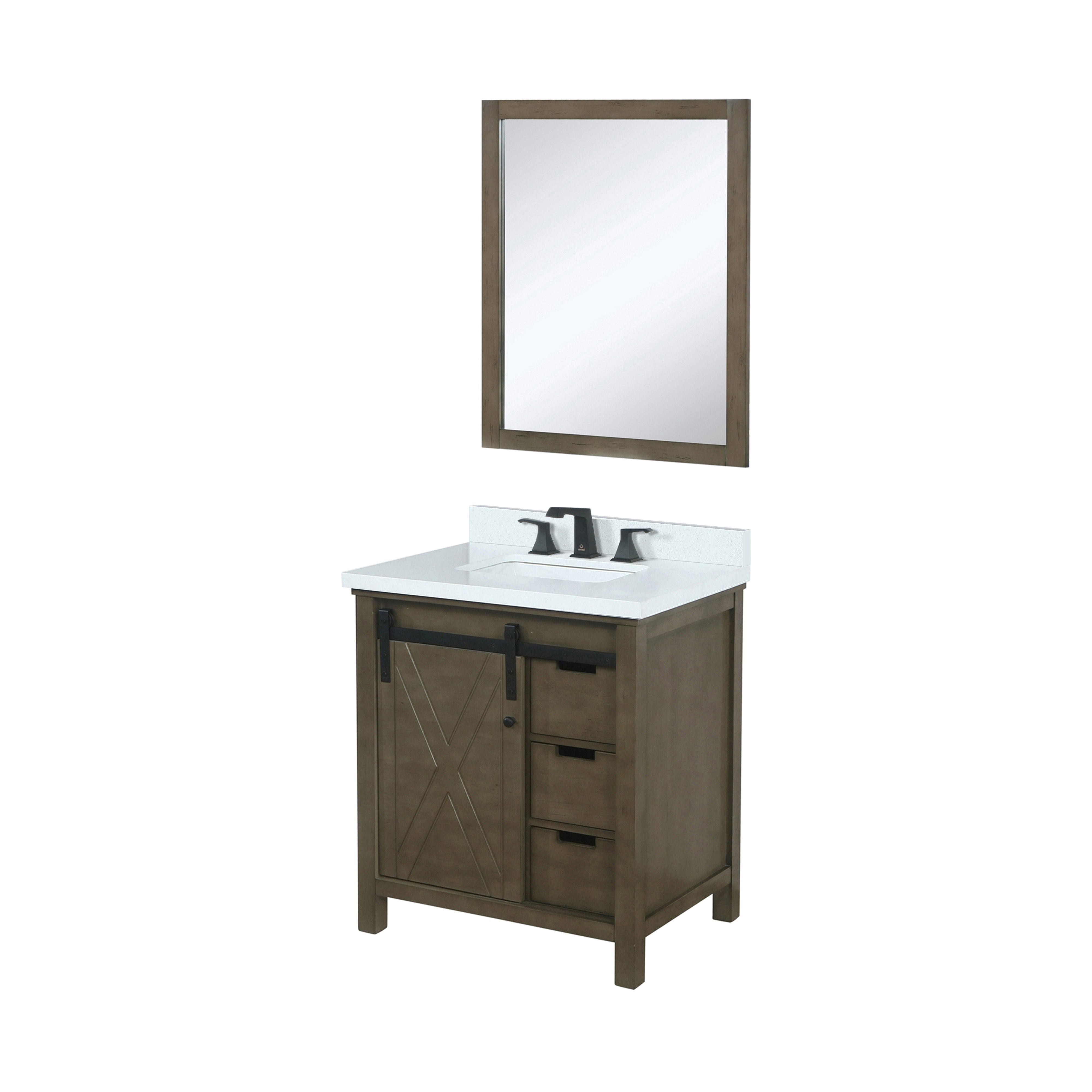 Marsyas 30 in W x 22 in D Rustic Brown Bath Vanity