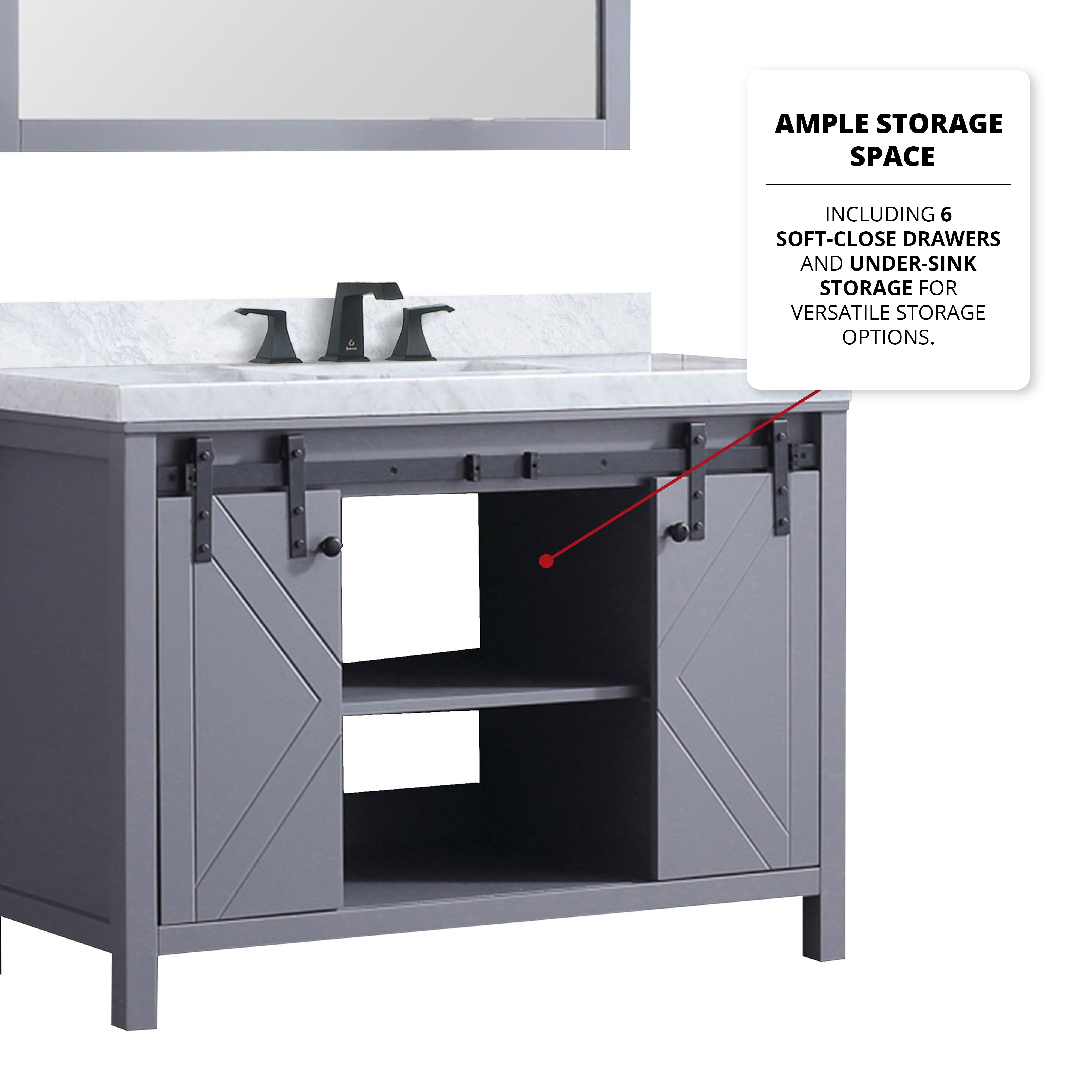 Marsyas 48 in W x 22 in D Dark Grey Bath Vanity