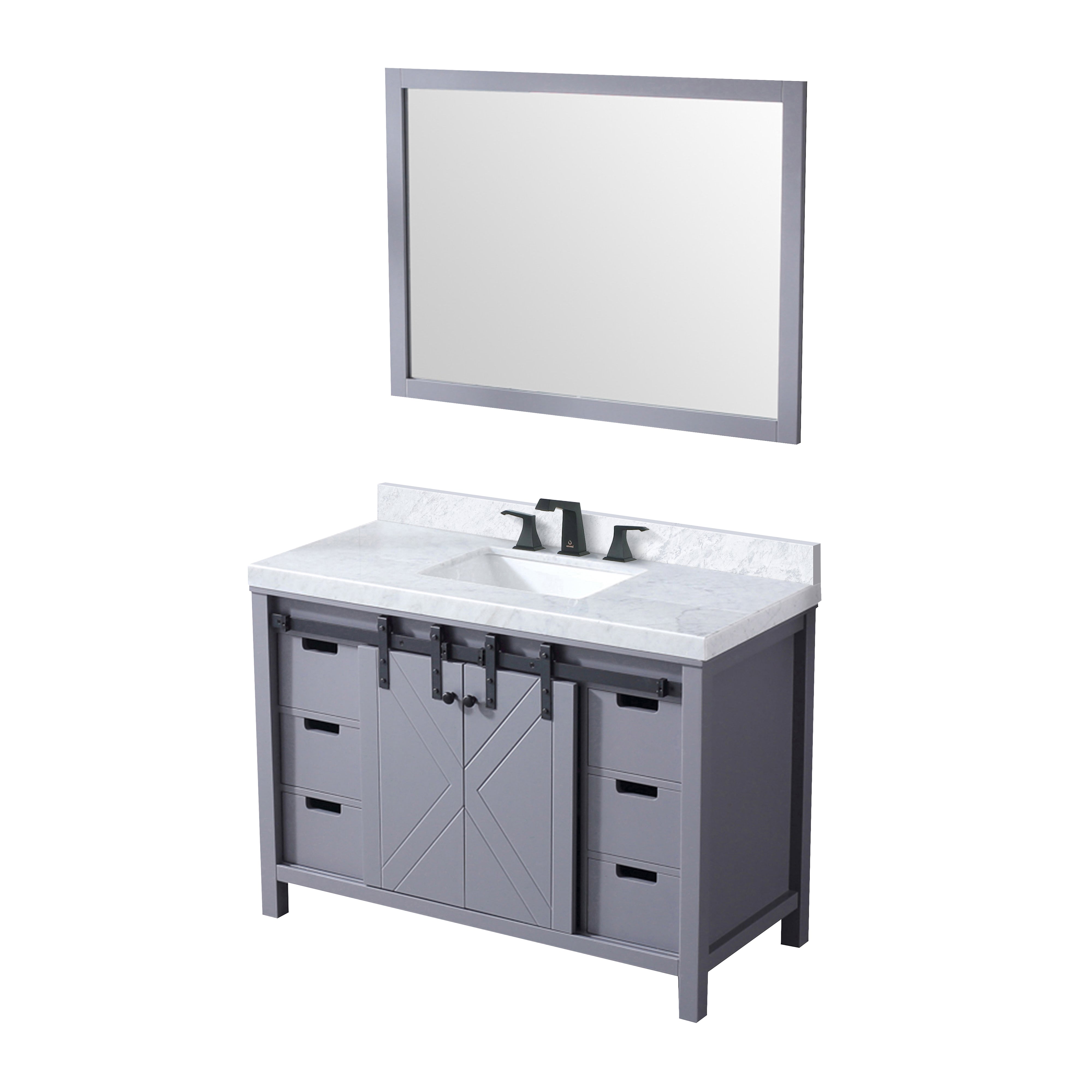 Marsyas 48 in W x 22 in D Dark Grey Bath Vanity