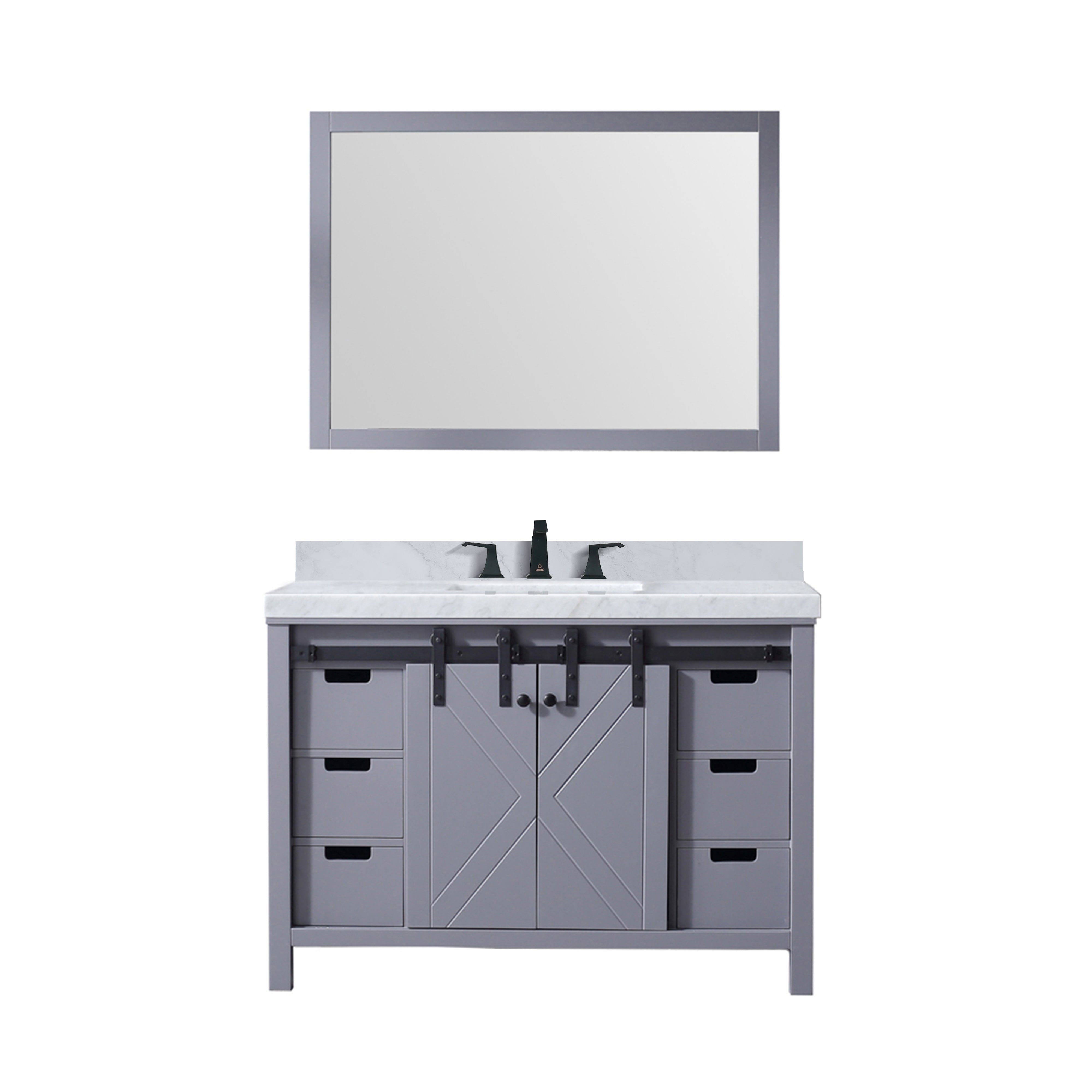Marsyas 48 in W x 22 in D Dark Grey Bath Vanity