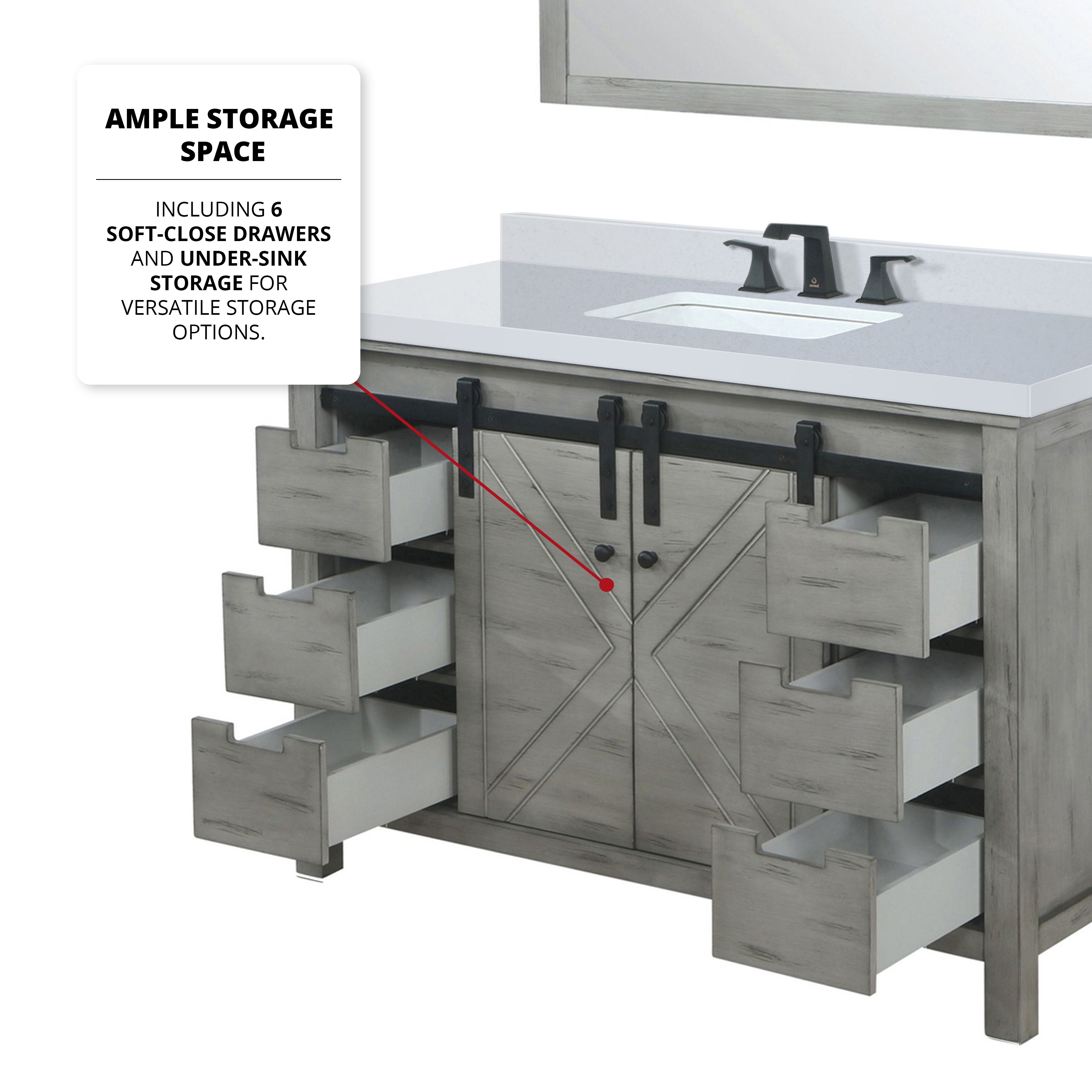 Marsyas 48 in W x 22 in D Ash Grey Bath Vanity