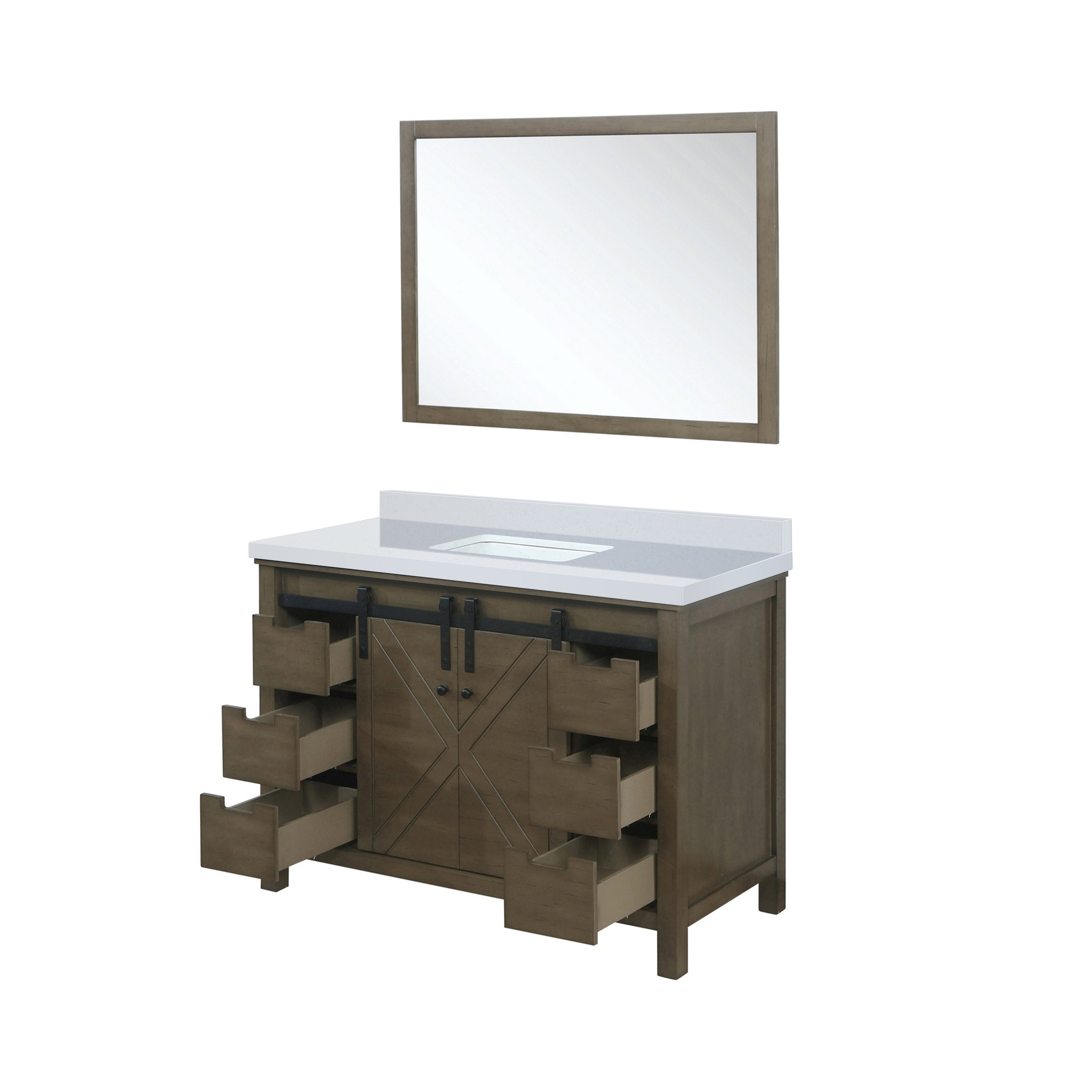 Marsyas 48 in W x 22 in D Rustic Brown Bath Vanity