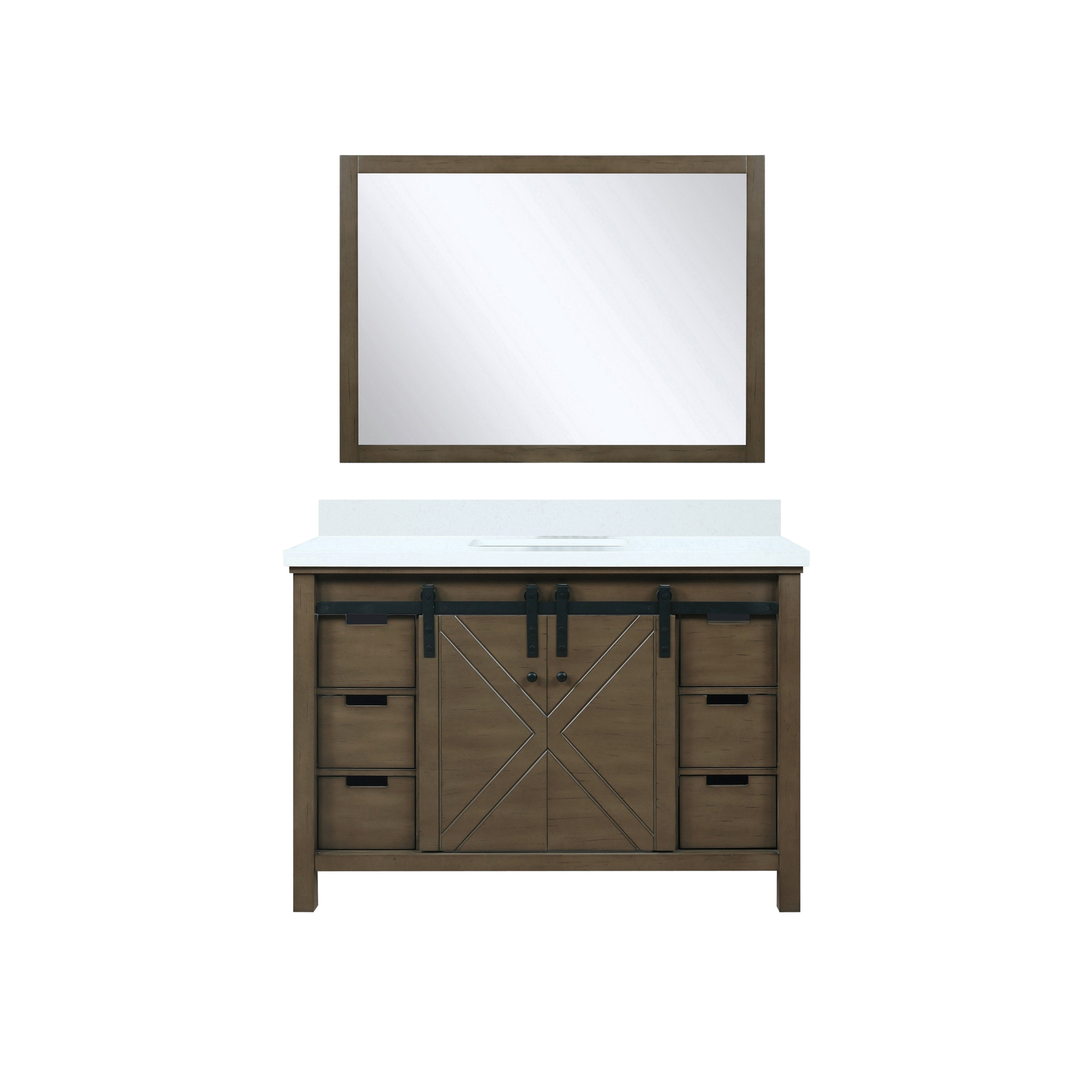 Marsyas 48 in W x 22 in D Rustic Brown Bath Vanity