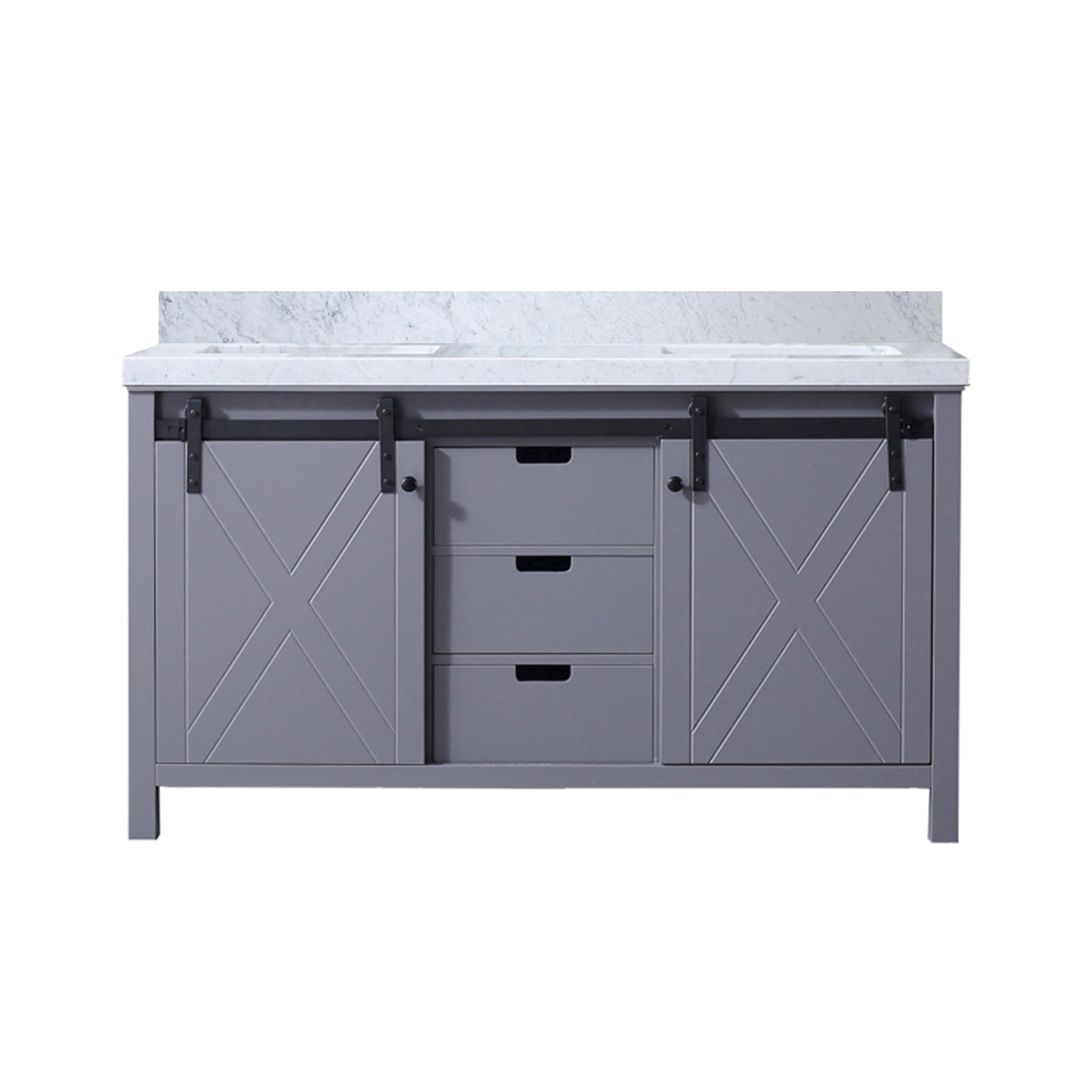 Marsyas 60 in W x 22 in D Dark Grey Double Bath Vanity