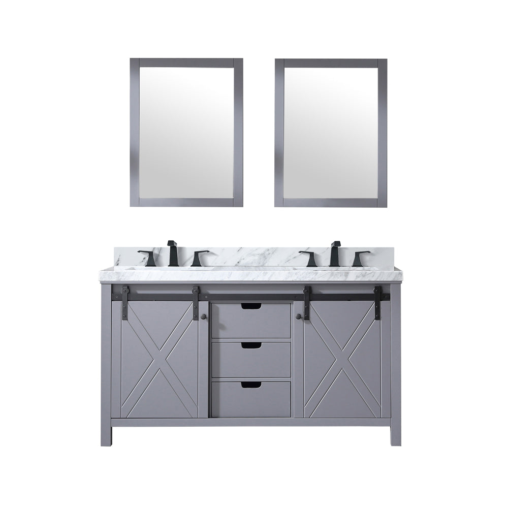 Marsyas 60 in W x 22 in D Dark Grey Double Bath Vanity