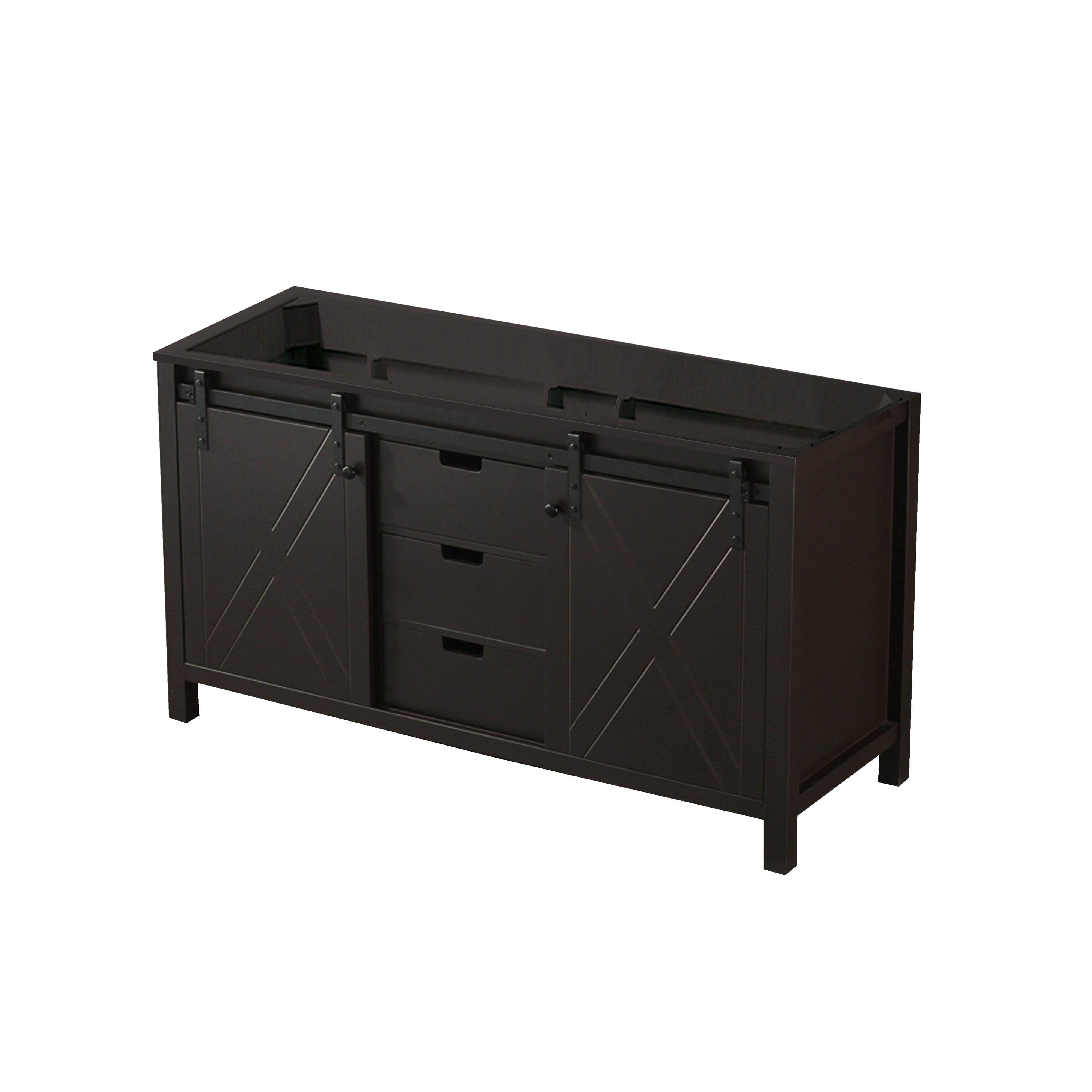 Marsyas 60 in W x 22 in D Brown Double Bath Vanity