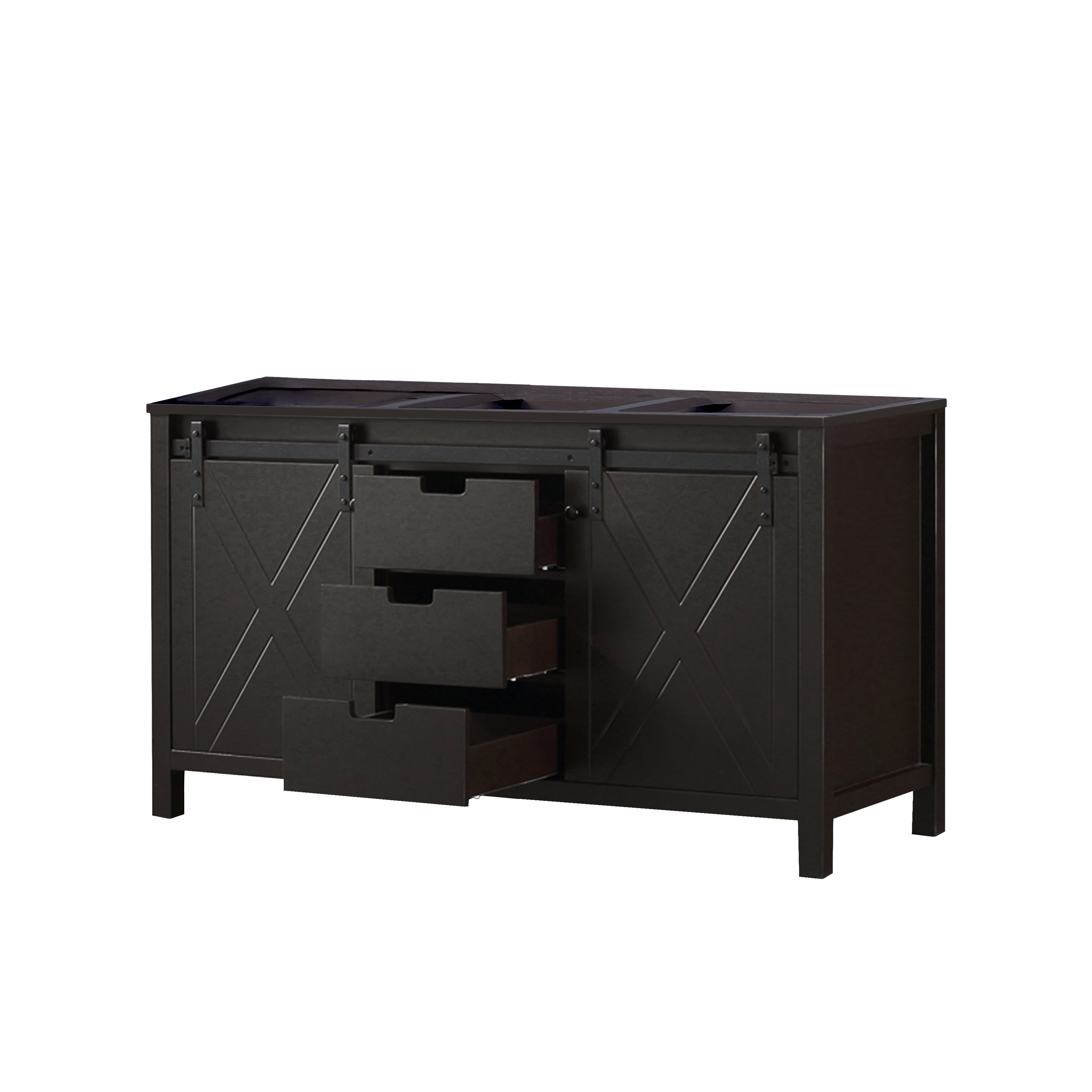 Marsyas 60 in W x 22 in D Brown Double Bath Vanity