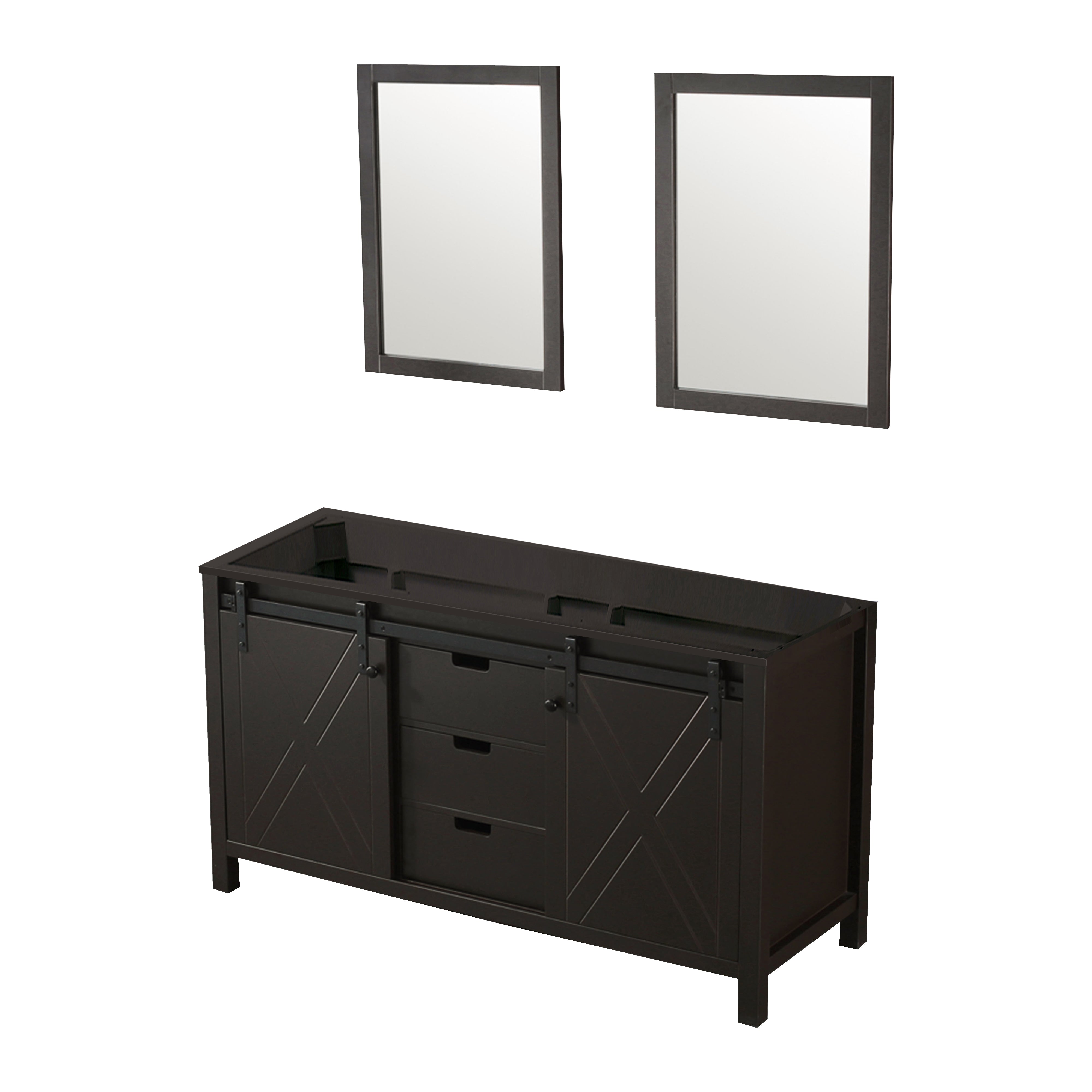 Marsyas 60 in W x 22 in D Brown Double Bath Vanity