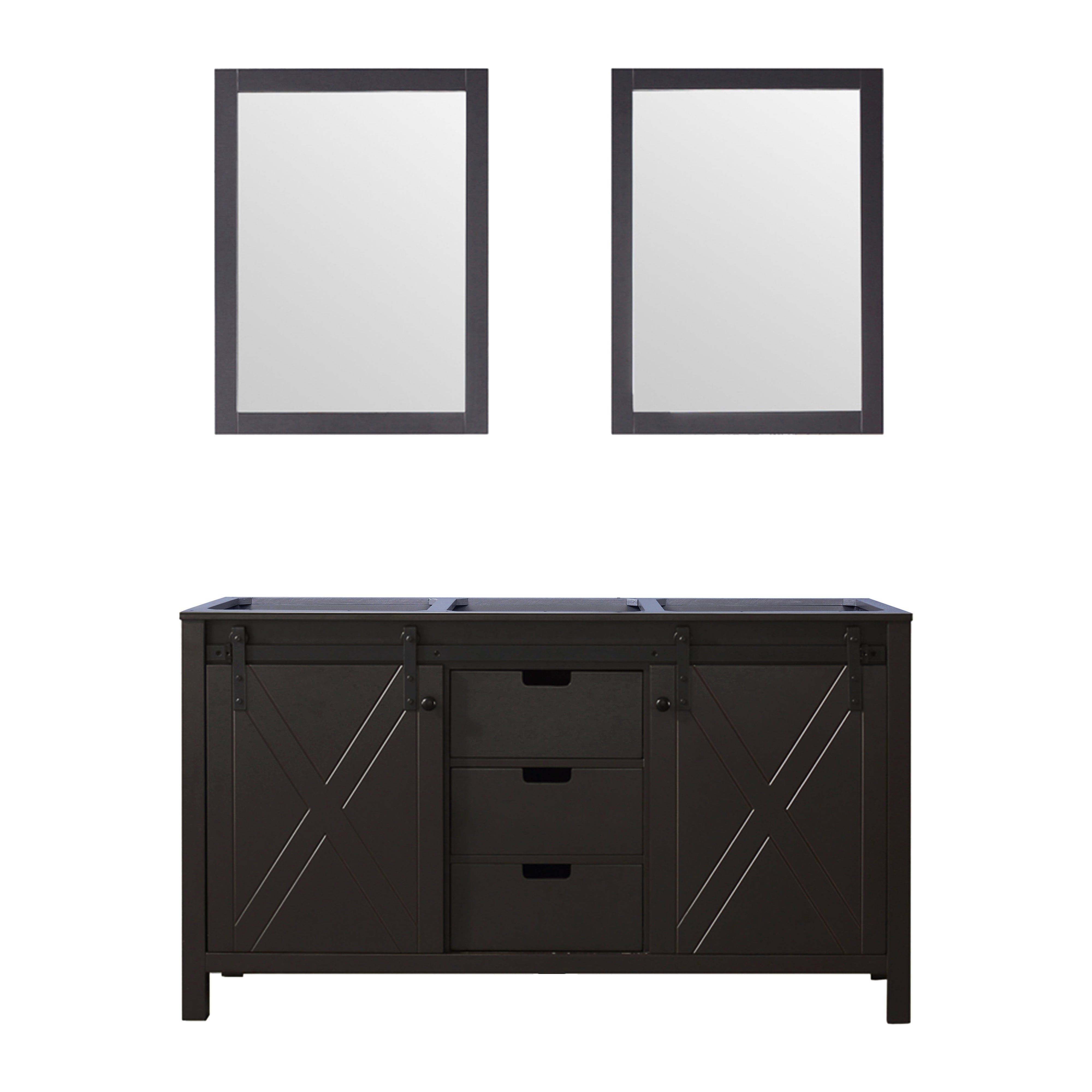 Marsyas 60 in W x 22 in D Brown Double Bath Vanity