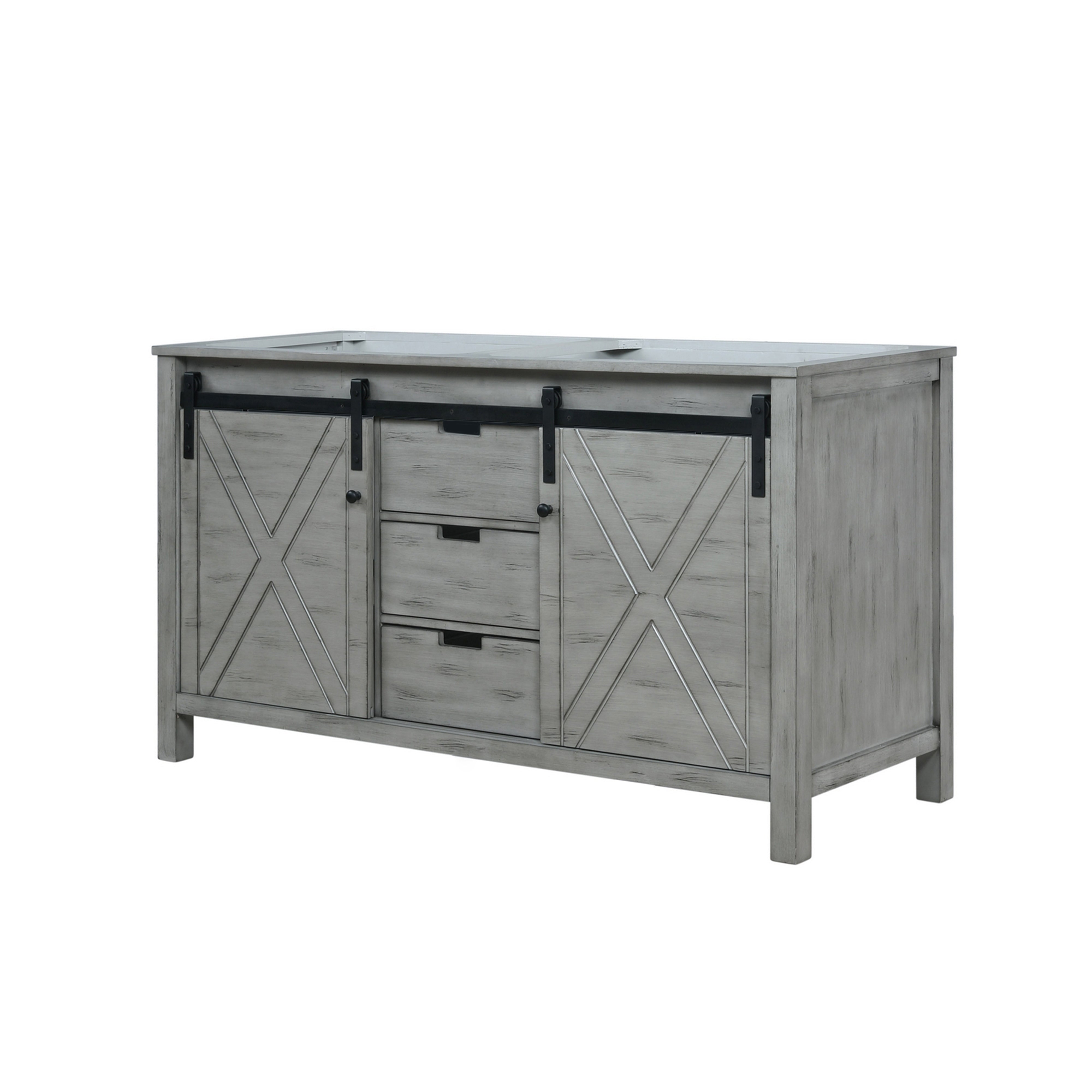 Marsyas 60 in W x 22 in D Ash Grey Double Bath Vanity