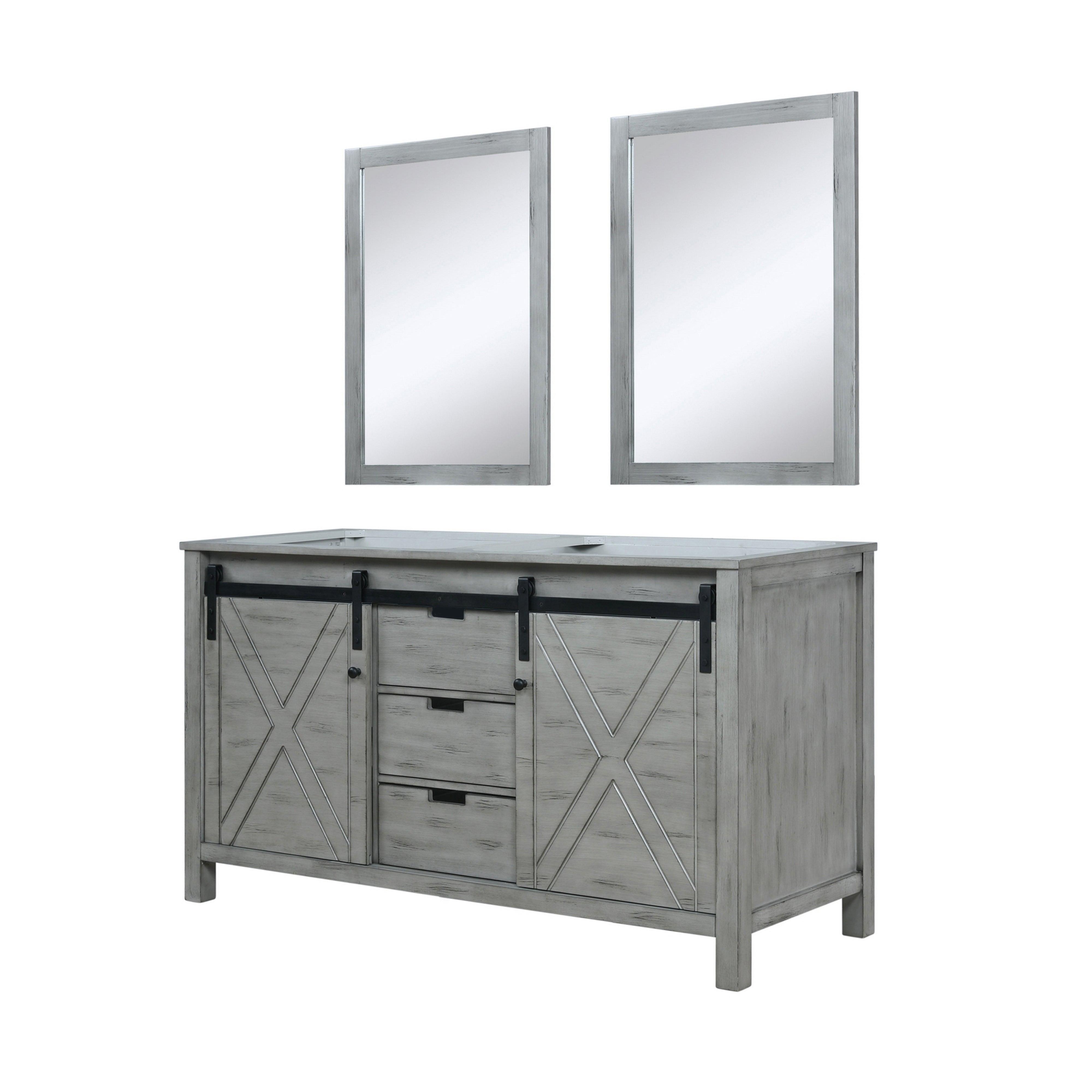 Marsyas 60 in W x 22 in D Ash Grey Double Bath Vanity