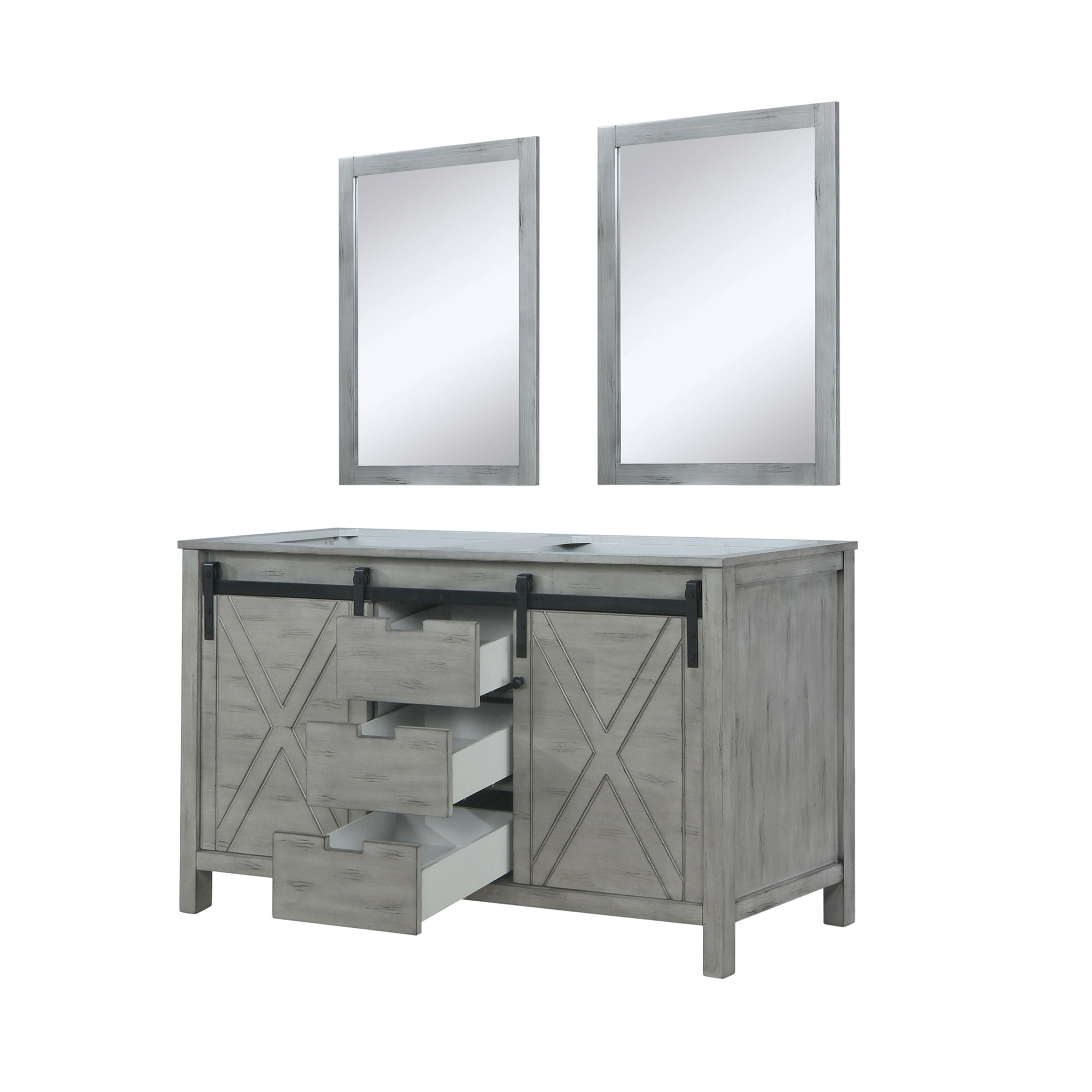 Marsyas 60 in W x 22 in D Ash Grey Double Bath Vanity
