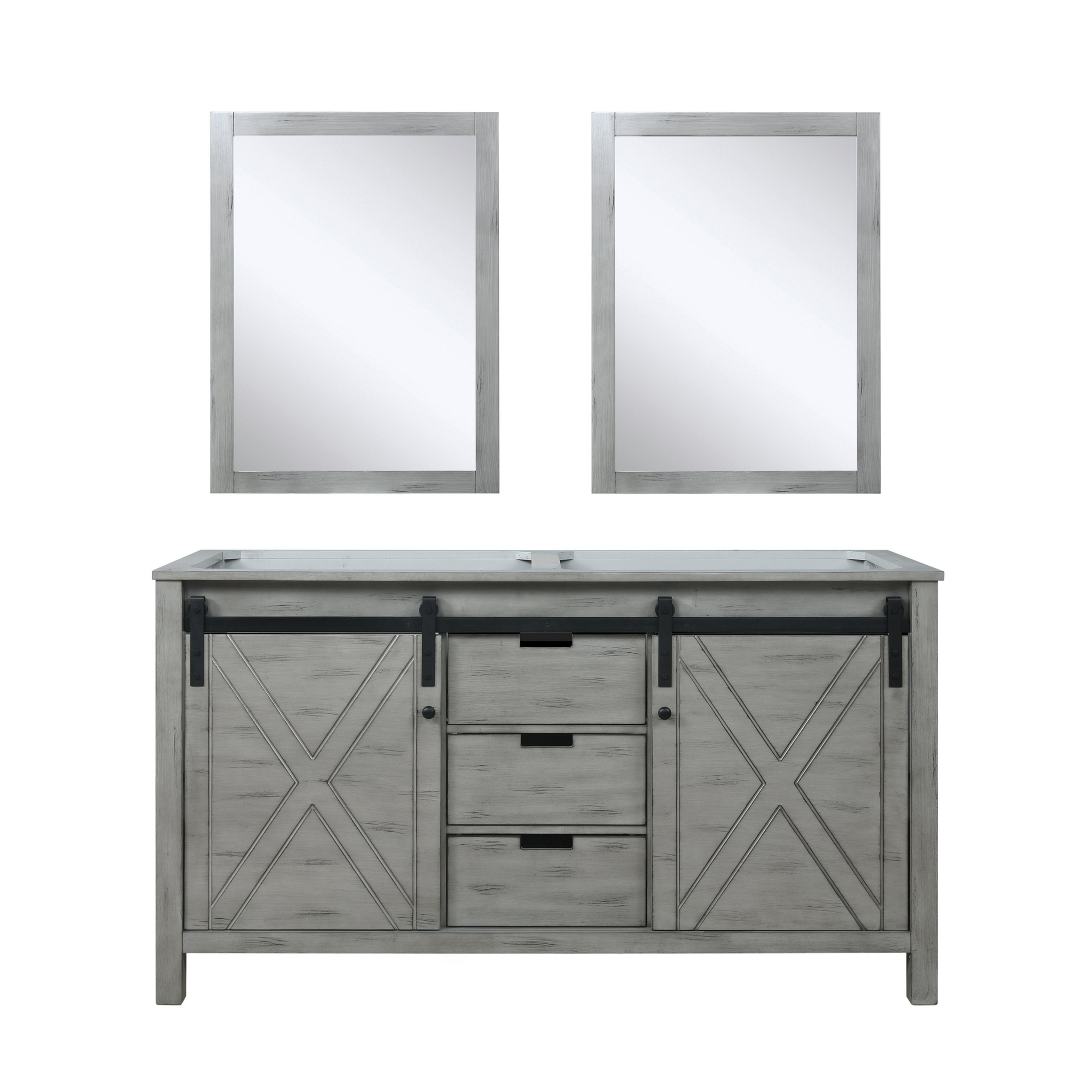 Marsyas 60 in W x 22 in D Ash Grey Double Bath Vanity