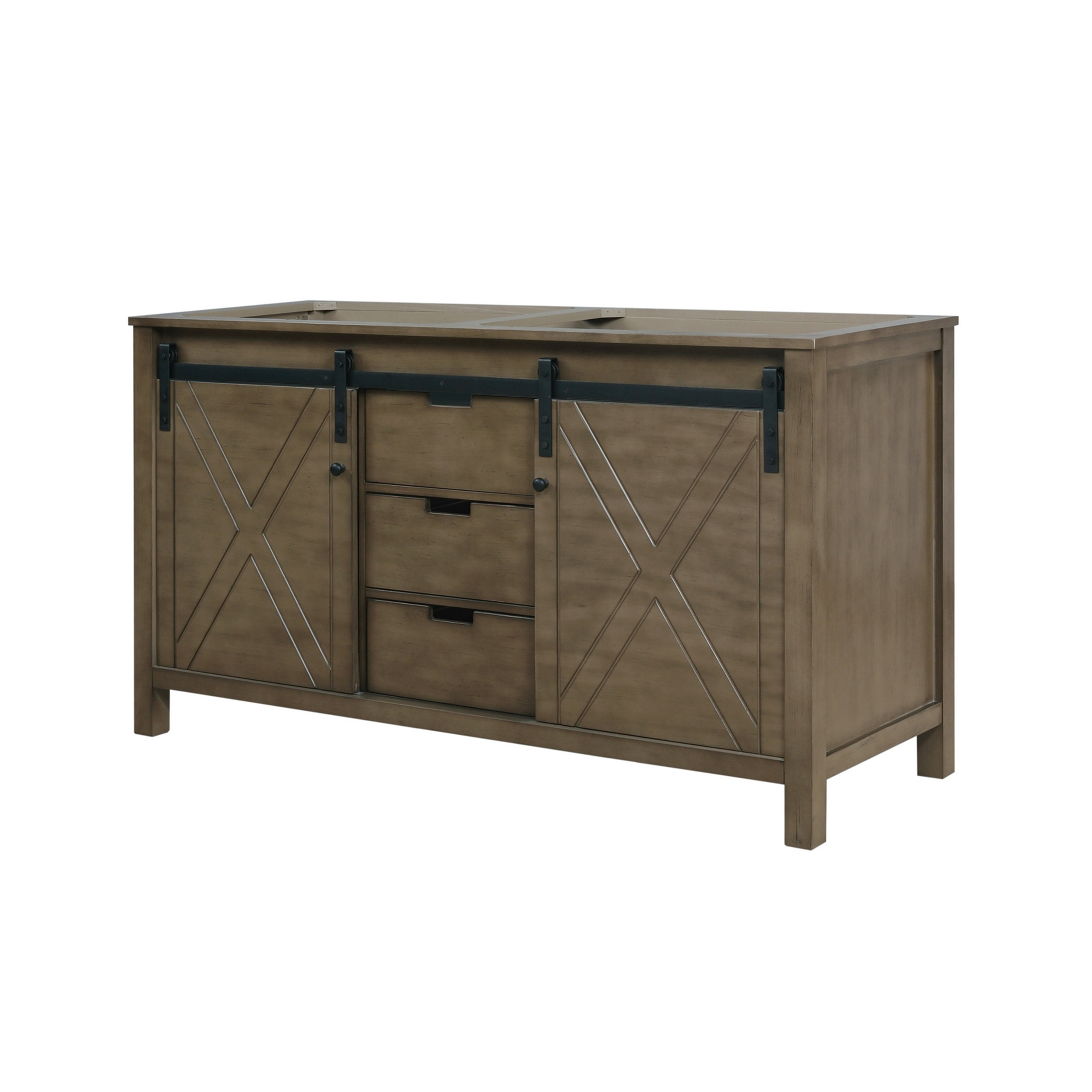 Marsyas 60 in W x 22 in D Rustic Brown Double Bath Vanity