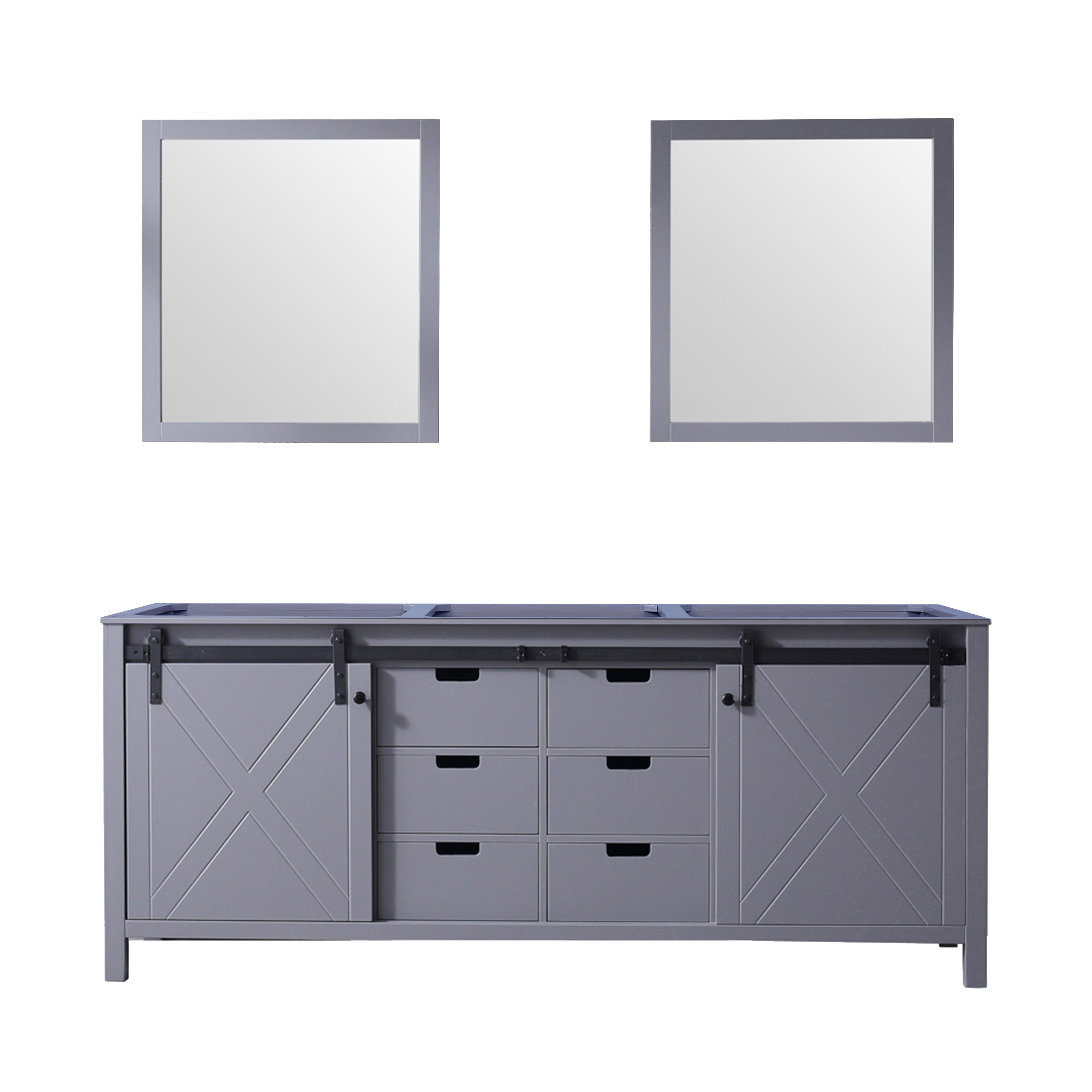 Marsyas 80 in W x 22 in D Dark Grey Double Bath Vanity