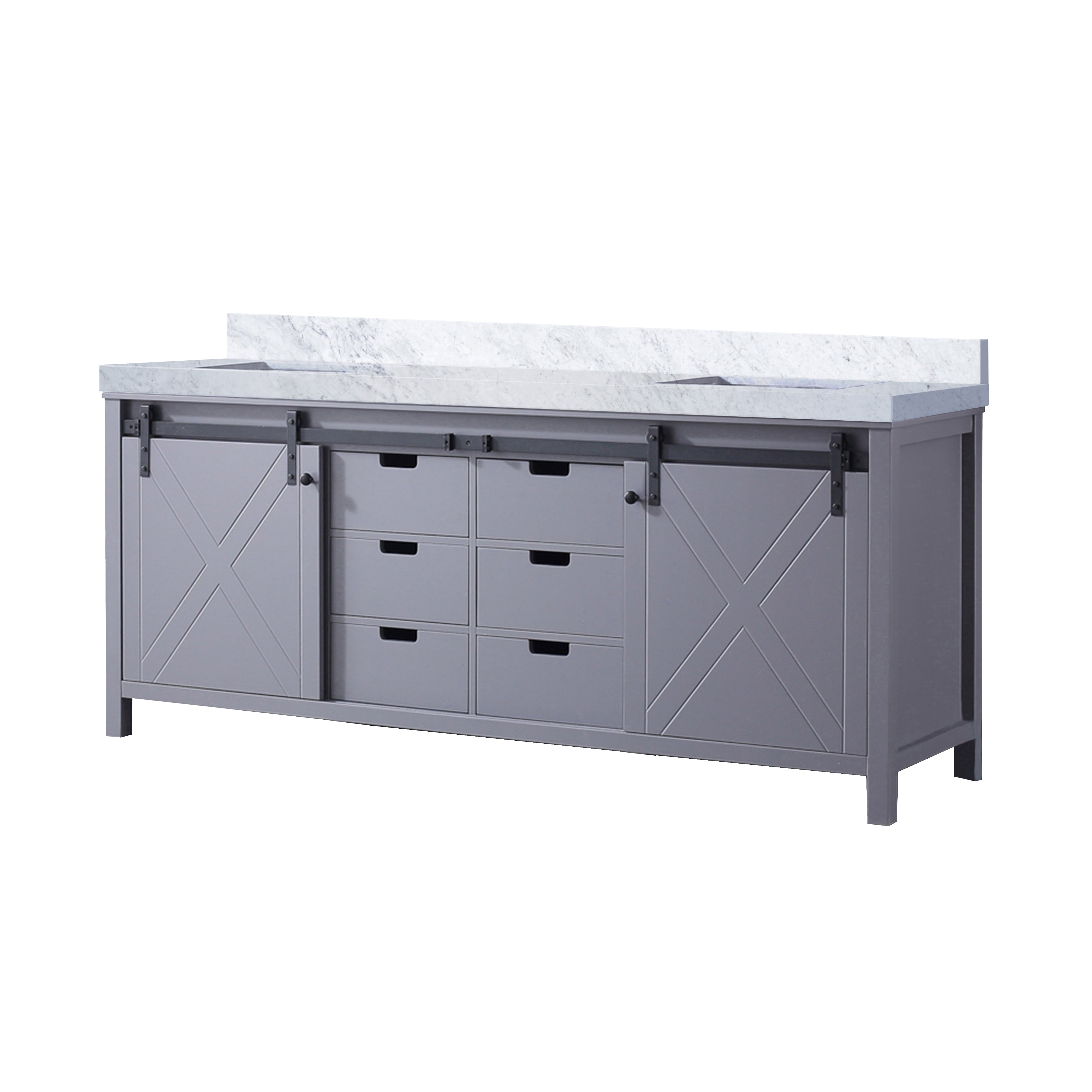 Marsyas 80 in W x 22 in D Dark Grey Double Bath Vanity