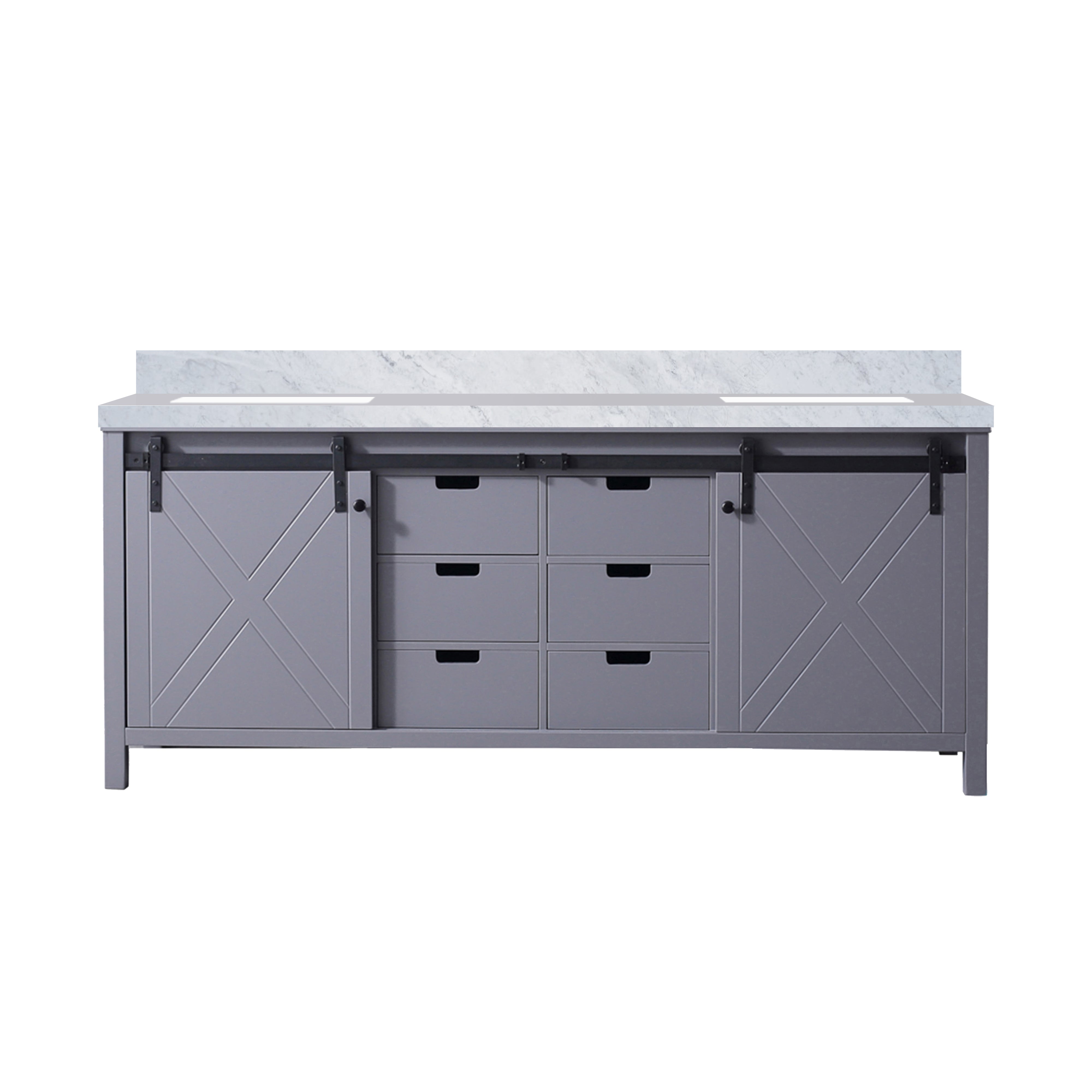 Marsyas 80 in W x 22 in D Dark Grey Double Bath Vanity