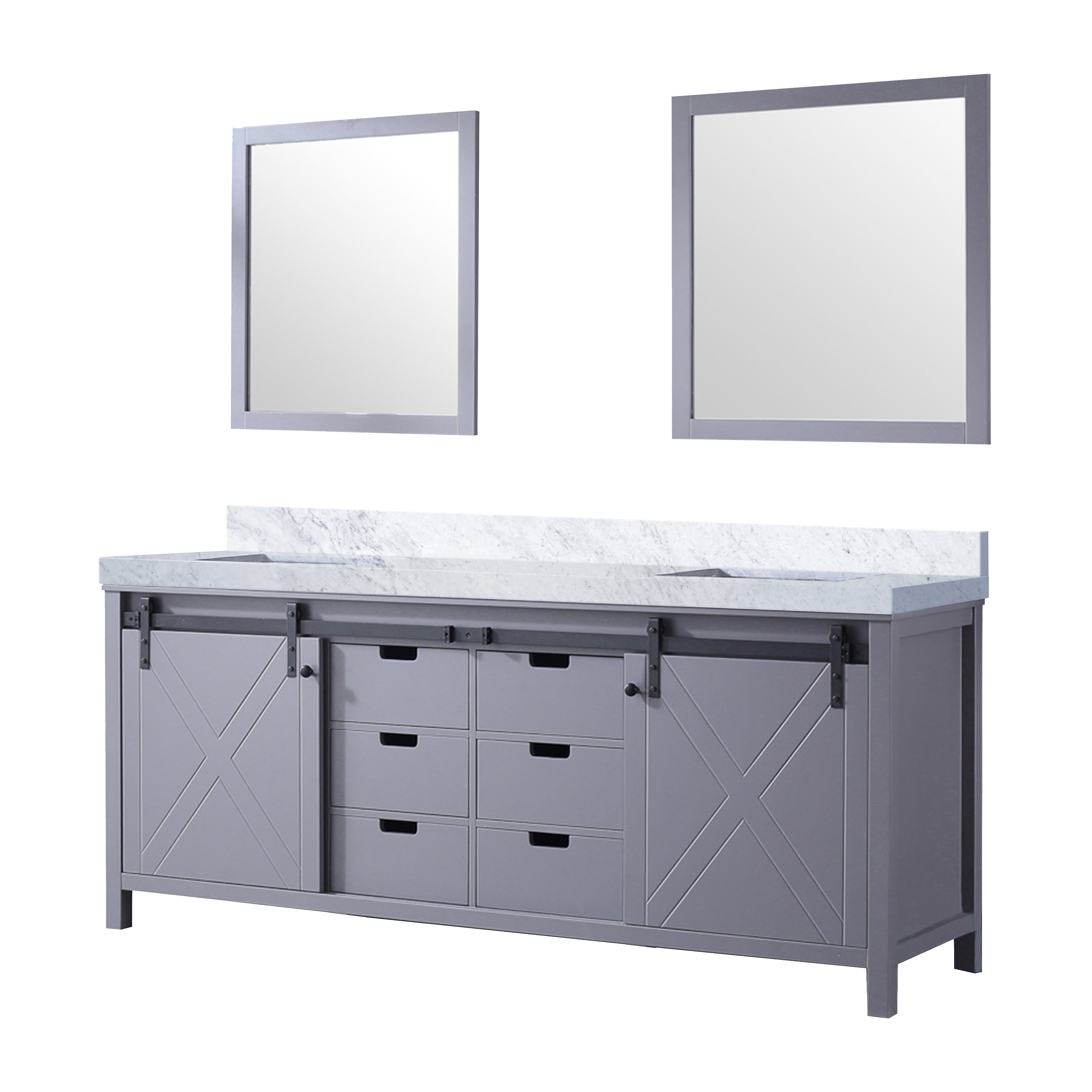 Marsyas 80 in W x 22 in D Dark Grey Double Bath Vanity