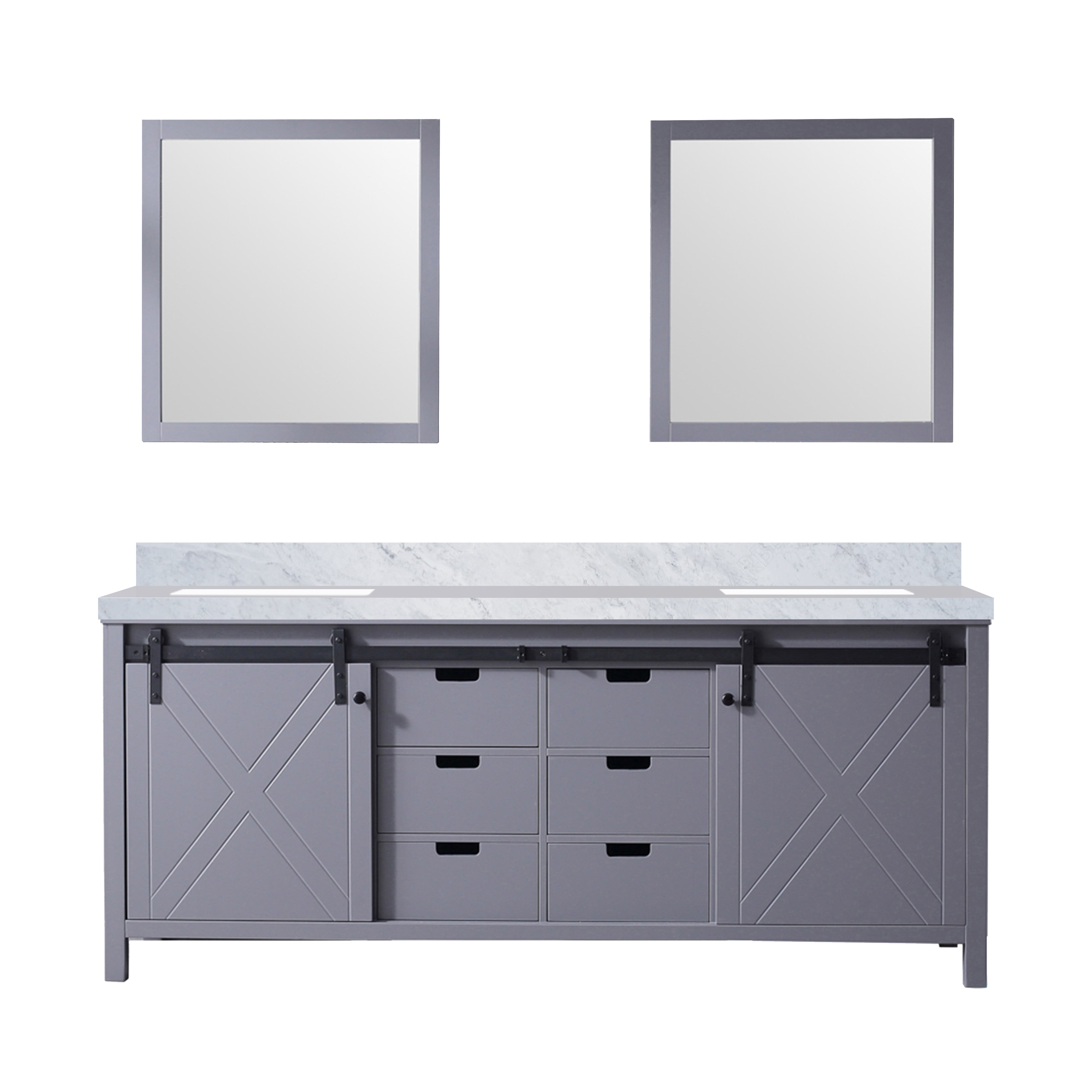 Marsyas 80 in W x 22 in D Dark Grey Double Bath Vanity